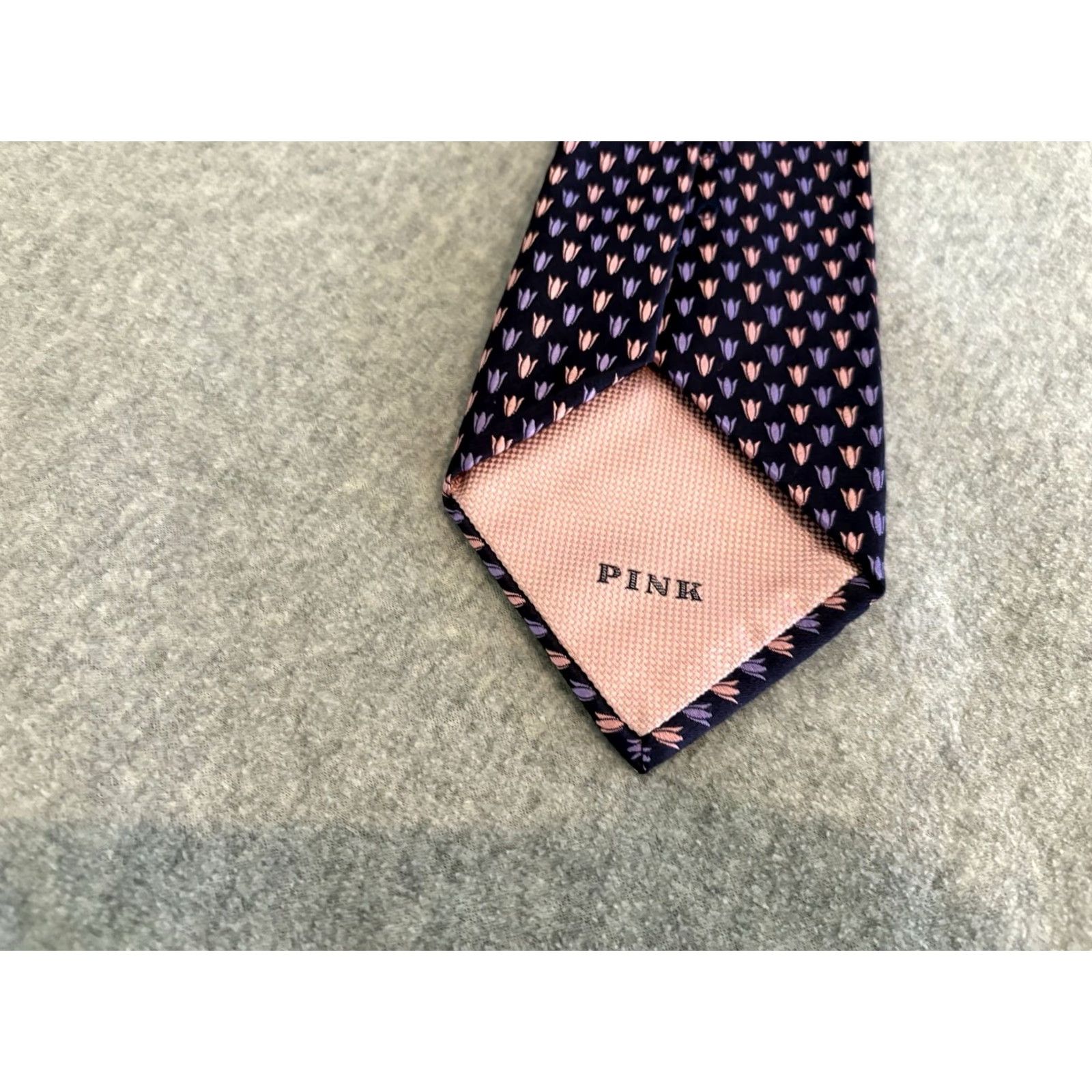 Pinko Thomas Pink Silk Tie Purple Floral Men 57-60in Silk Purple Floral Tie France 59in Size ONE SIZE - 3 Thumbnail
