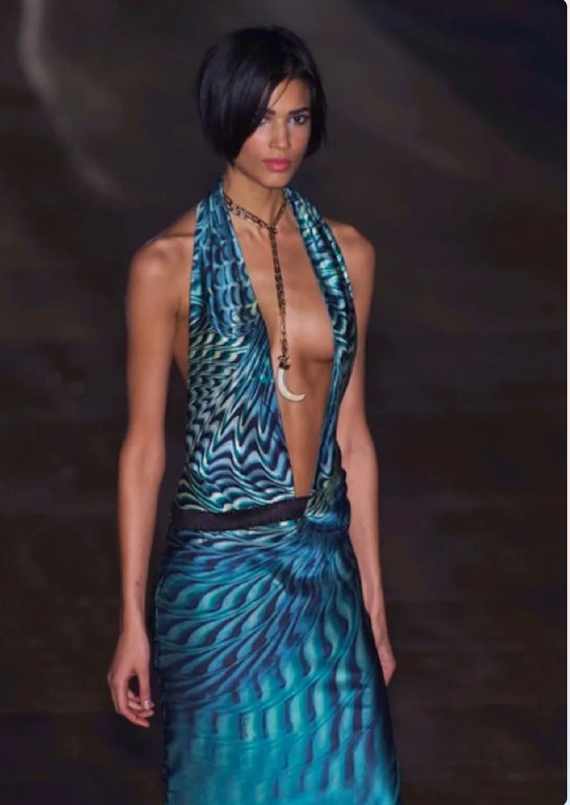 Roberto Cavalli Roberto Cavalli S/S 2001 Psychedelic Swirl Tee Top Size M / US 6-8 / IT 42-44 - 3 Thumbnail