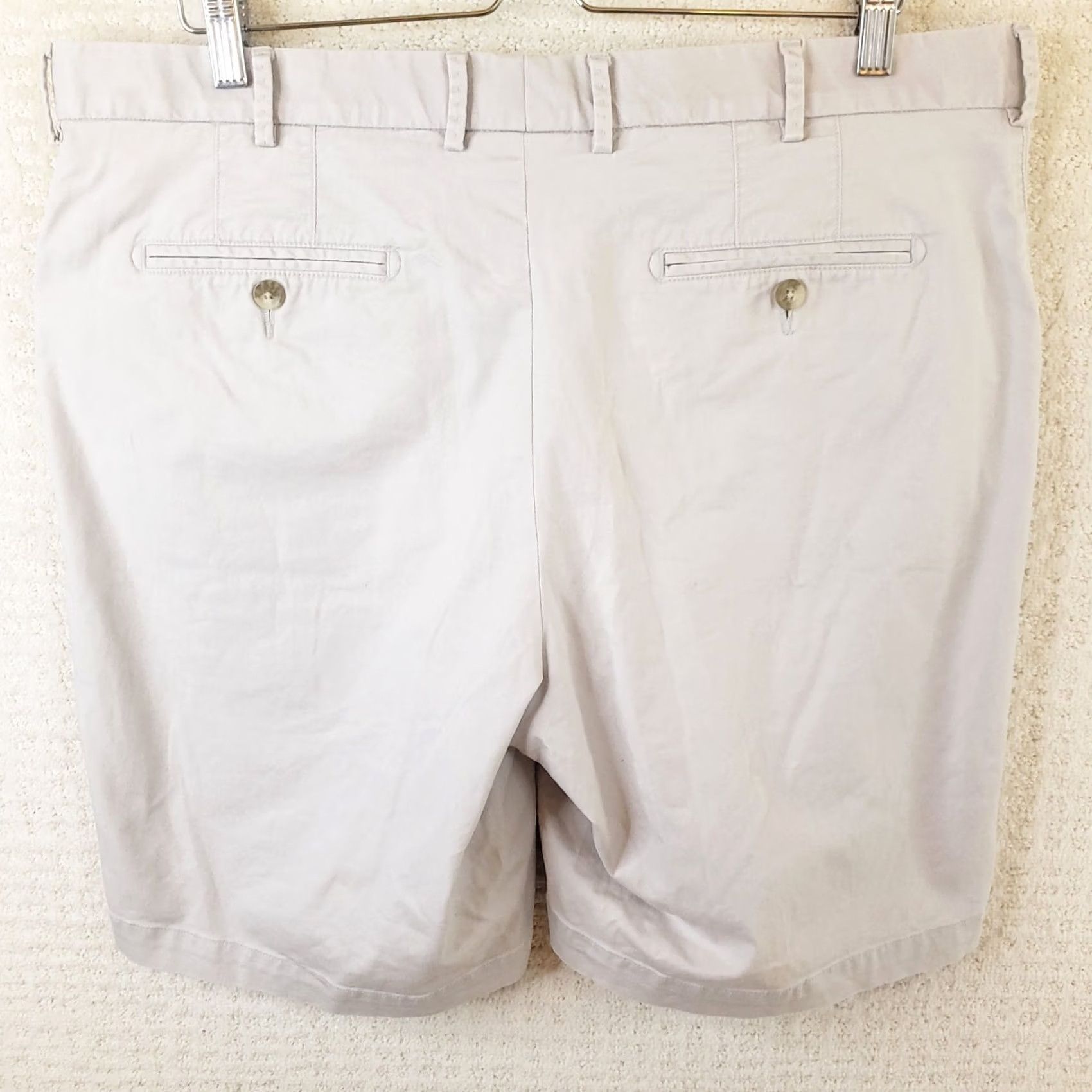 Peter Millar Peter Millar Men's 36x8.5" Performance Golf Shorts Beige Stone Flat Front Chino Pockets Regular Rise Casual Summer Spring Fall USA Sports Preppy Mens Size US 36 / EU 52 - 5 Thumbnail