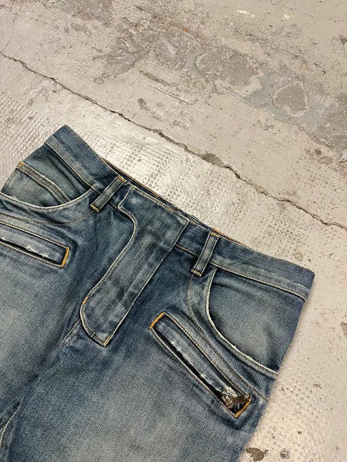 Balmain 2010s Balmain Blue Biker Denim Jeans Size US 30 / EU 46 - 5 Thumbnail