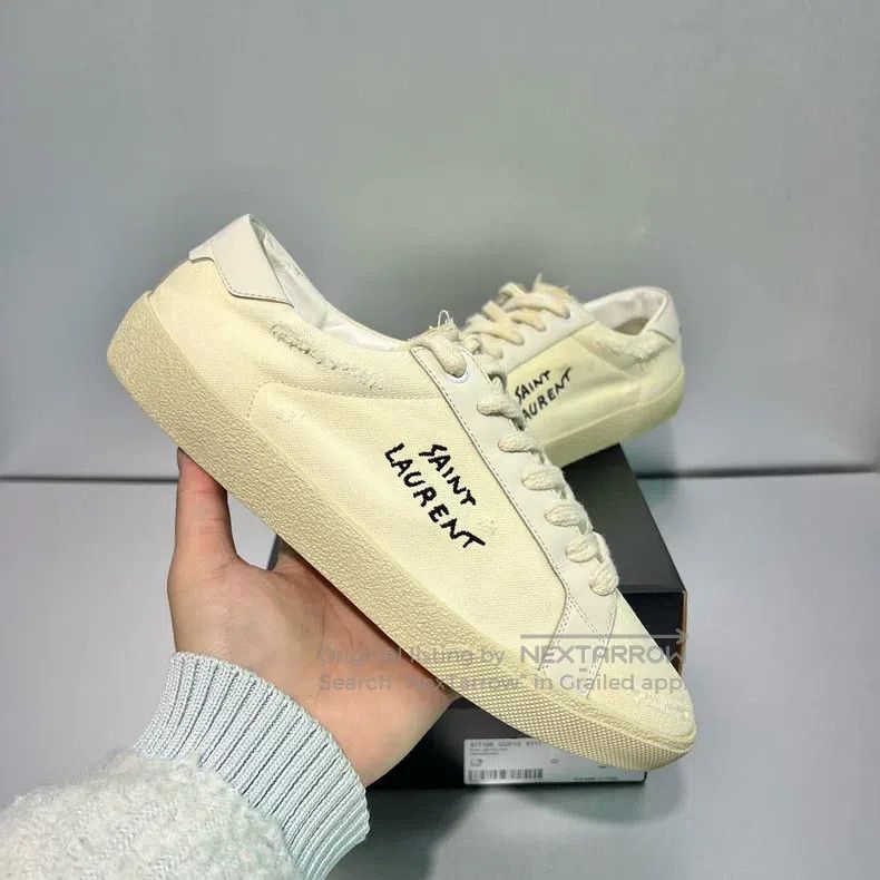Saint Laurent Paris Saint Laurent Paris Distressed Canvas Shoes Size US 9 / EU 42 - 9 Thumbnail