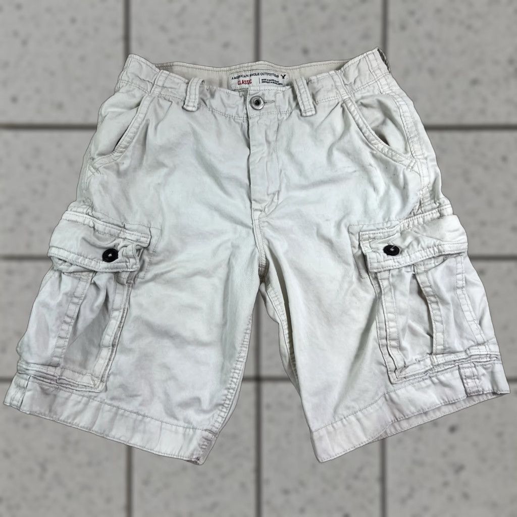 American Eagle Outfitters Mens American Eagle Shorts White 31 Cargo Classic Regular Size US 31 - 1 Thumbnail