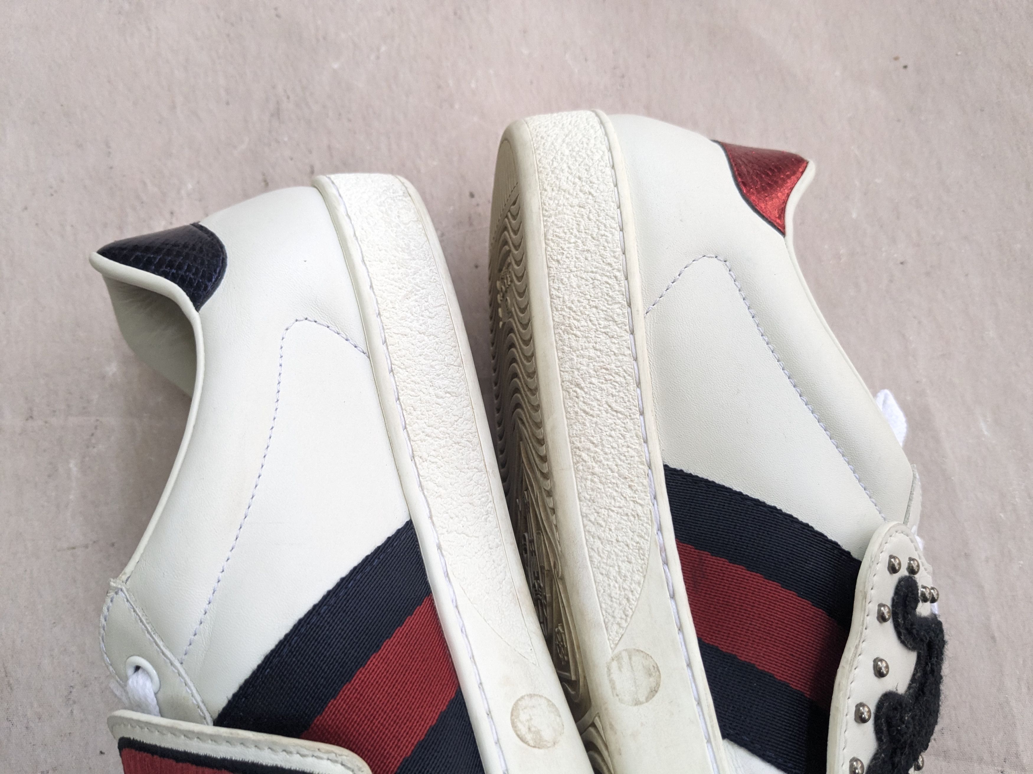Gucci Gucci Ace Sneakers Cat 9 Logo Low Tops 477107 Size US 9 / EU 42 - 14 Thumbnail