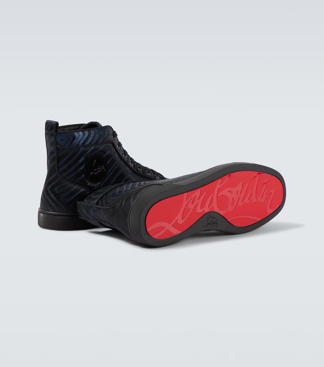 Christian Louboutin os11x0126 Louis High-Top Sneakers in Black/Blue Size US 12 / EU 45 - 7 Thumbnail