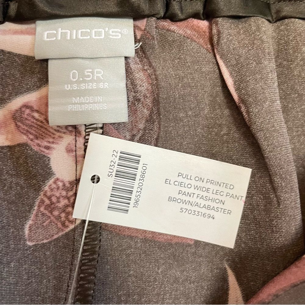Chicos NWT New Chico's El Cielo Wide-Leg Floral Pants Size 0.5 US Size 28" / US 6 / IT 42 - 6 Thumbnail