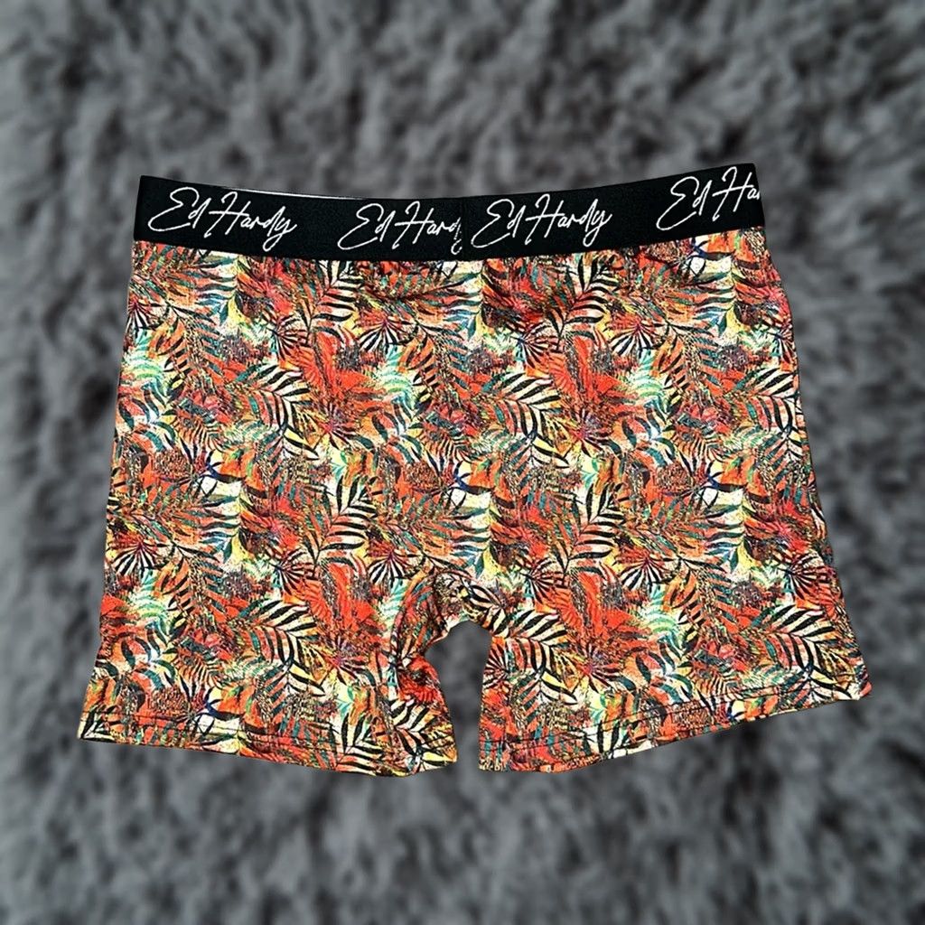 Ed Hardy Ed Hardy Tropical Performance Boxer Brief L Men Orange Underwear Regular Boxer Brief Large Size 42R - 1 Thumbnail