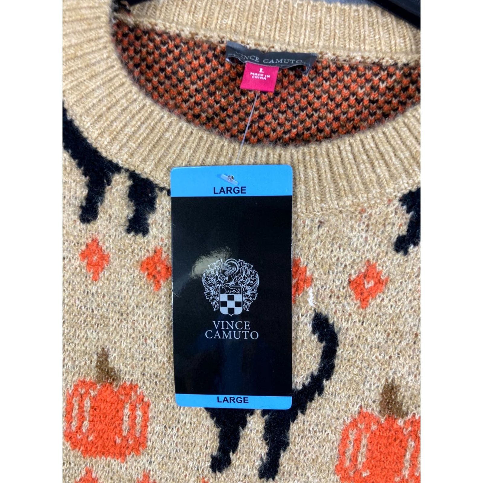 Vince Camuto Vince Camuto Pullover Halloween Sweater Womens Large Tan Knit Crew Neck NWT Size L / US 10 / IT 46 - 5 Thumbnail