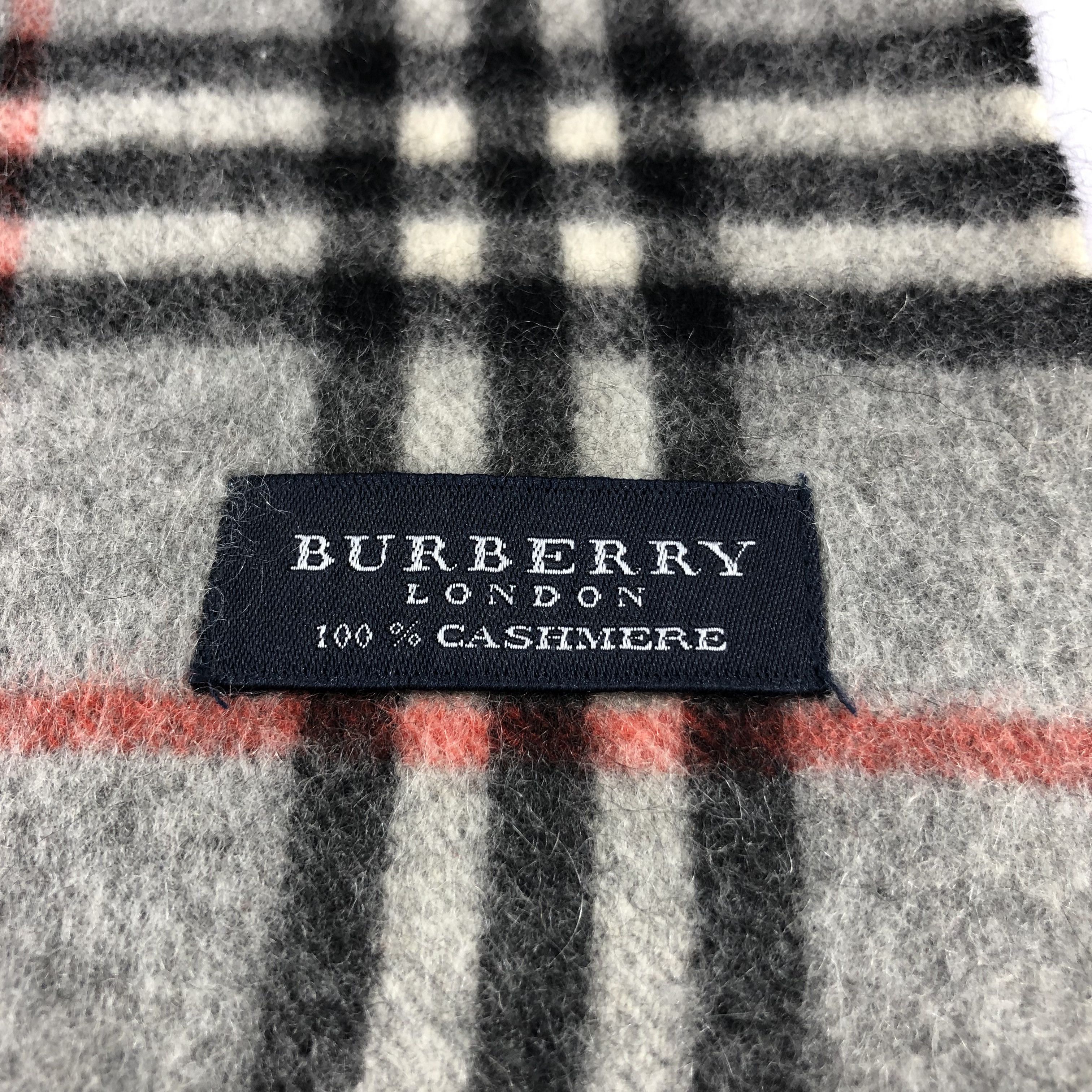Burberry Burberry Nova Check Grey Cashmere Scarf Muffler V1031 Size ONE SIZE - 4 Thumbnail