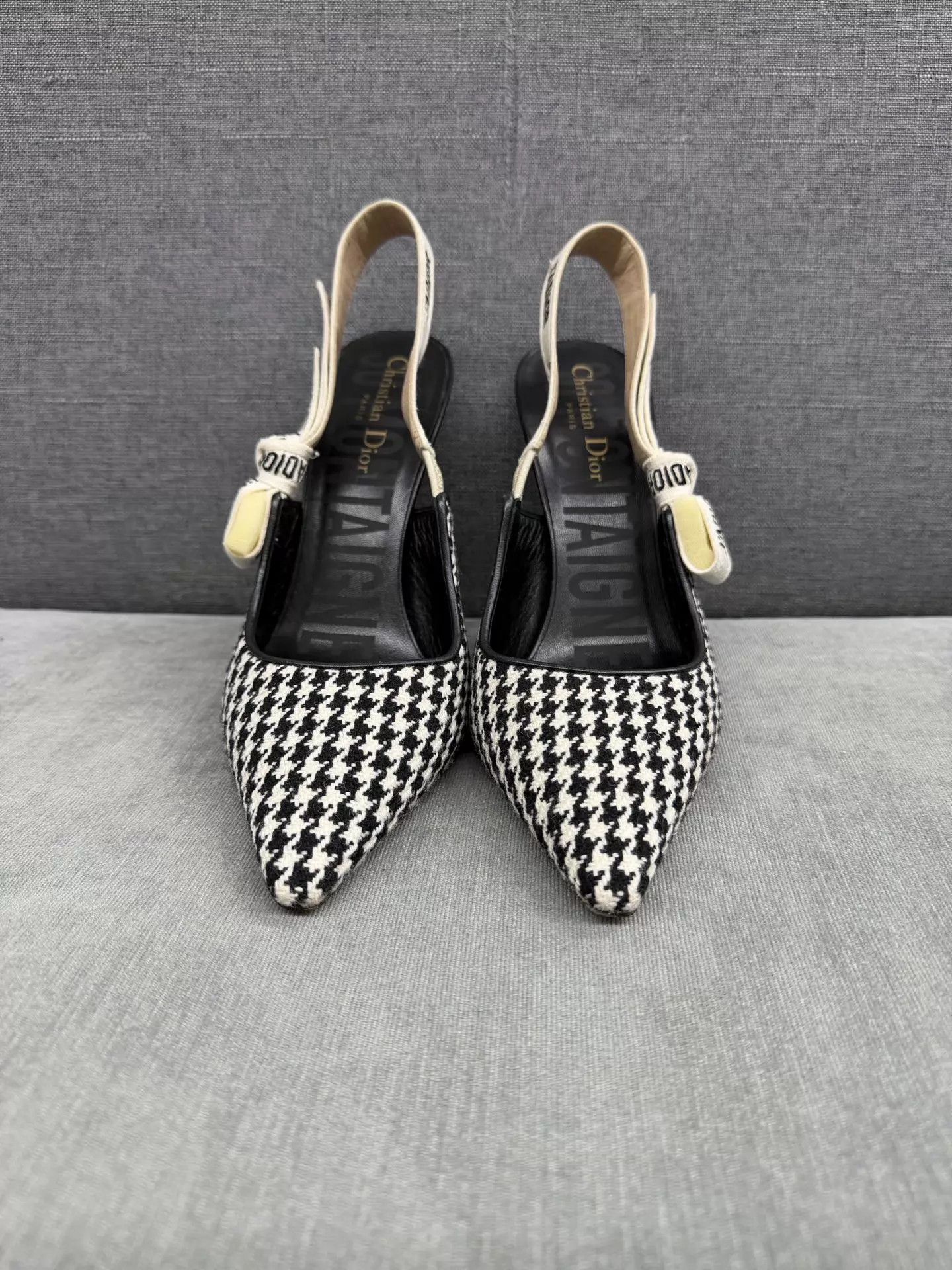 Dior DIOR J'Adior Women's Houndstooth Kitten Heels 39.5 Size US 9 / IT 39 - 2 Thumbnail