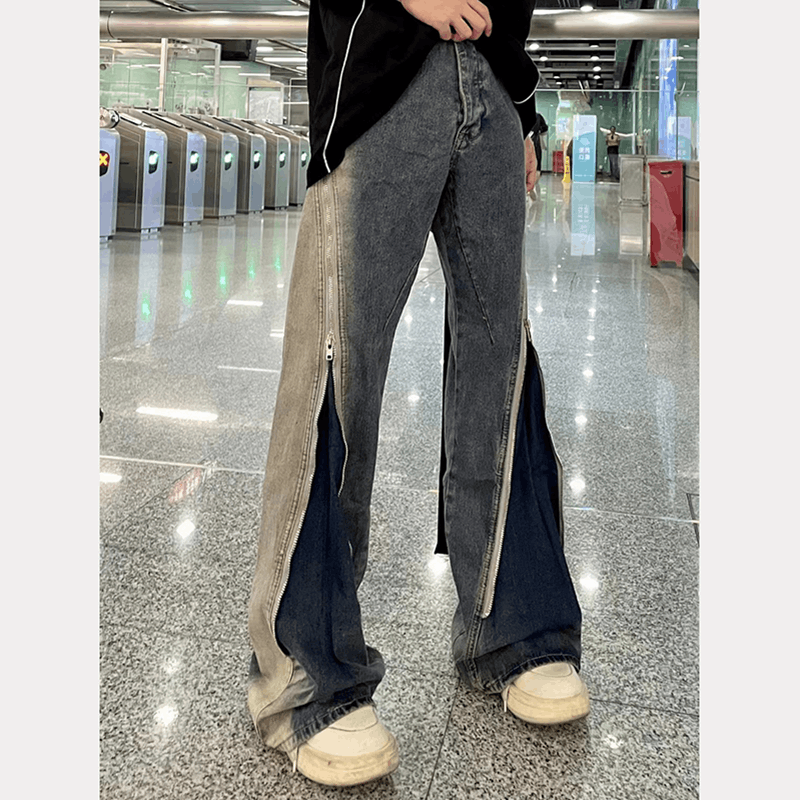 Loose high street wide leg jeans men's straight leg pants