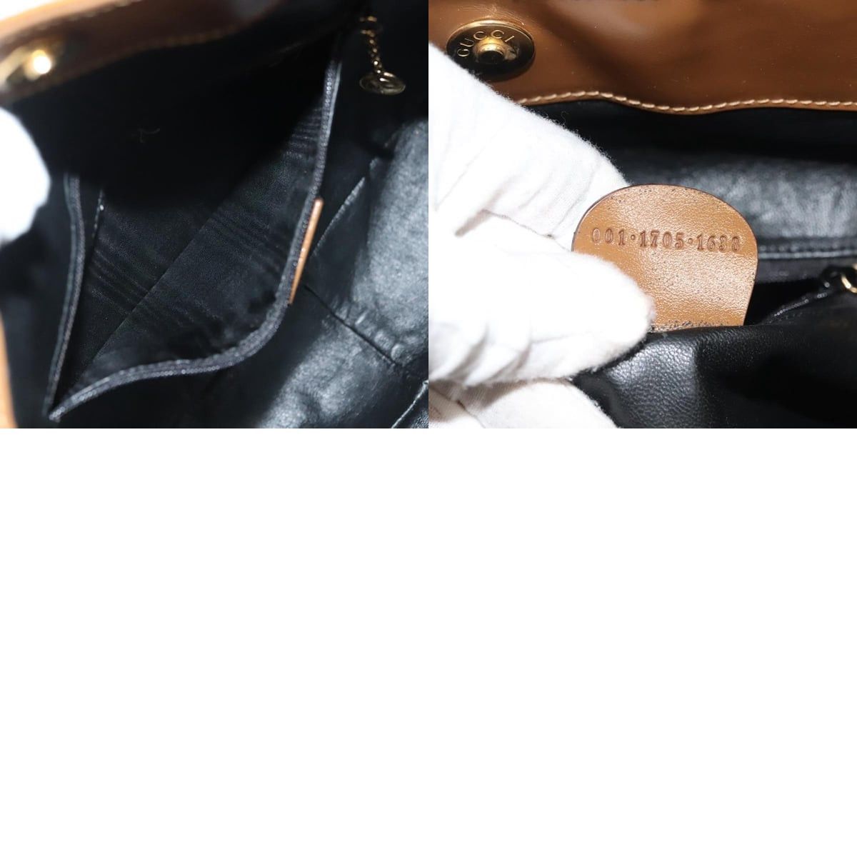 Gucci GUCCI Bamboo Hand Bag Patent Leather Gold 001 1705 001 1705 Size ONE SIZE - 12 Thumbnail