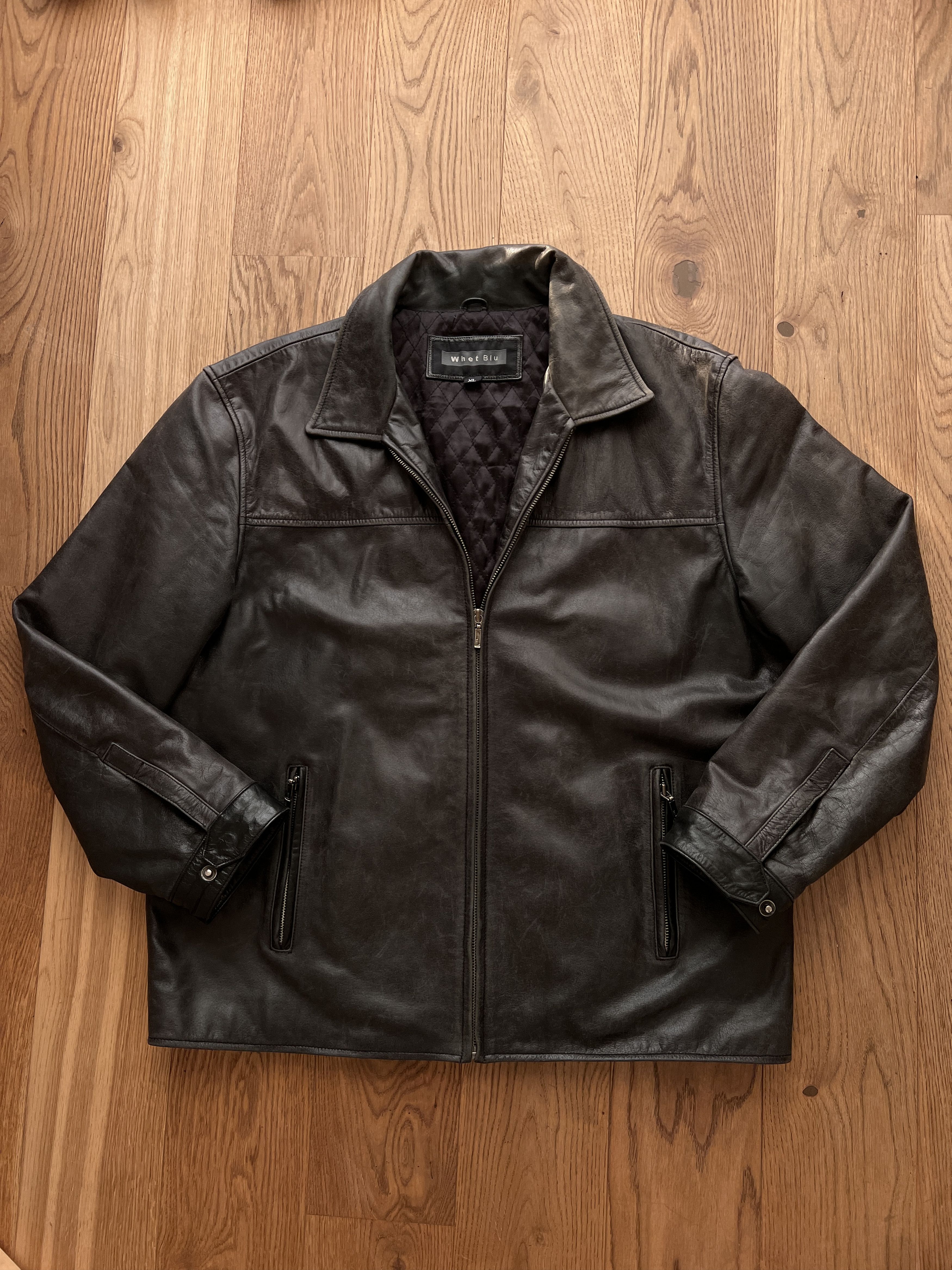 If Six Was Nine Vintage 90s Faded Leather coat hard jacket baggy y2k opium Size US L / EU 52-54 / 3 - 6 Thumbnail