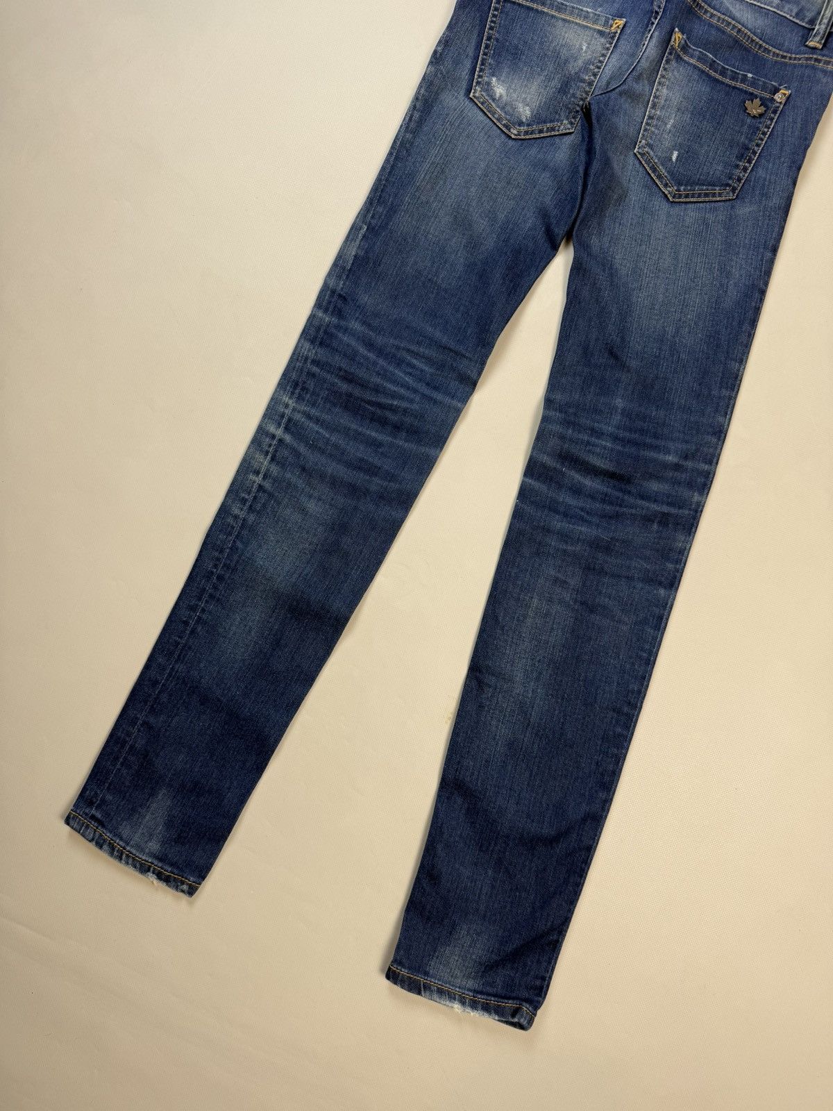 Dsquared2 Dsquared Distressed Denim Low Rise Skinny Biker Jeans Pants Size 25" / US 0 / IT 36 - 22 Thumbnail
