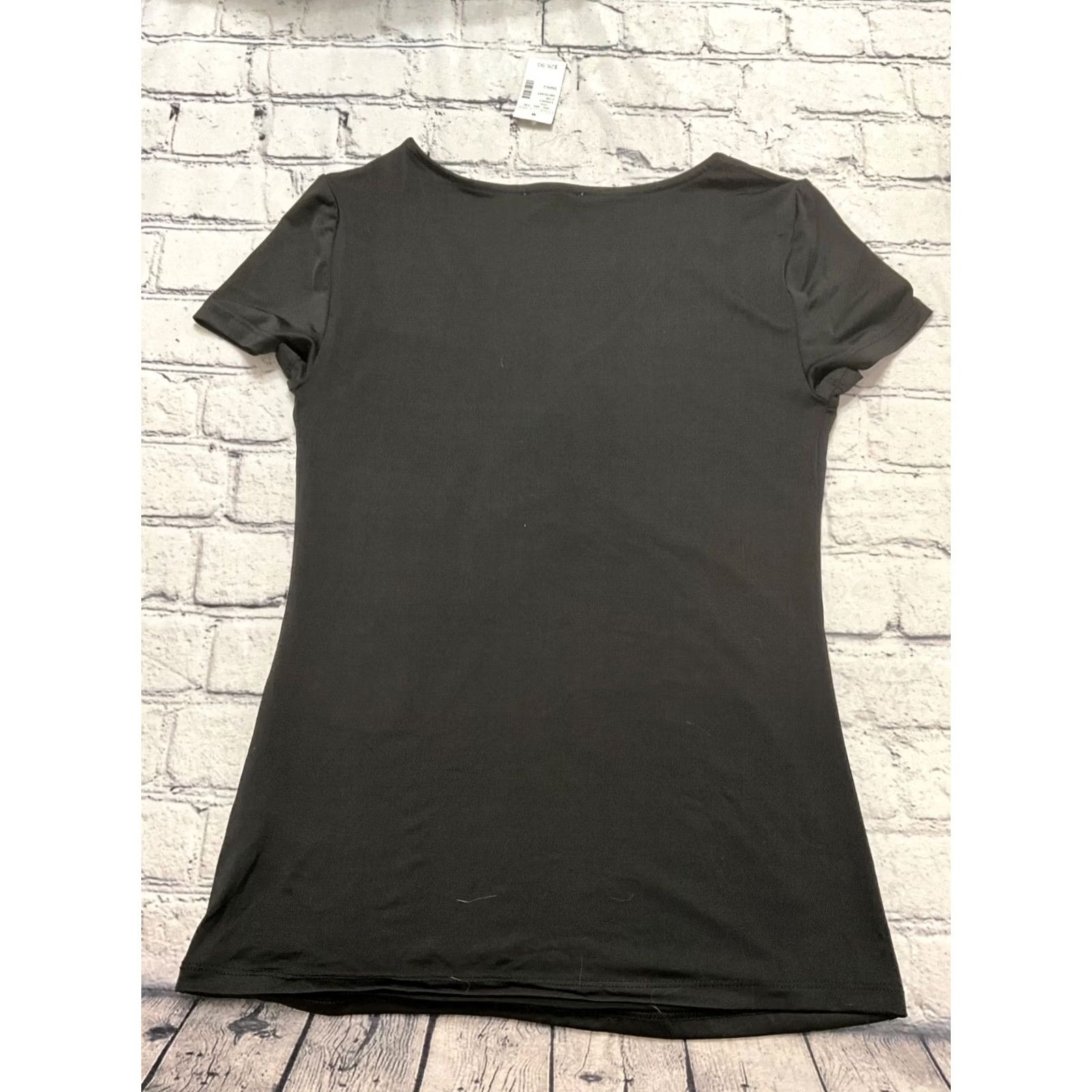 Vintage EDGELY Blouse Top V-Neck Short Sleeve Pullover Black S NWT Womens Shirt Casual Spring Summer Regular Fit Size S / US 4 / IT 40 - 6 Thumbnail