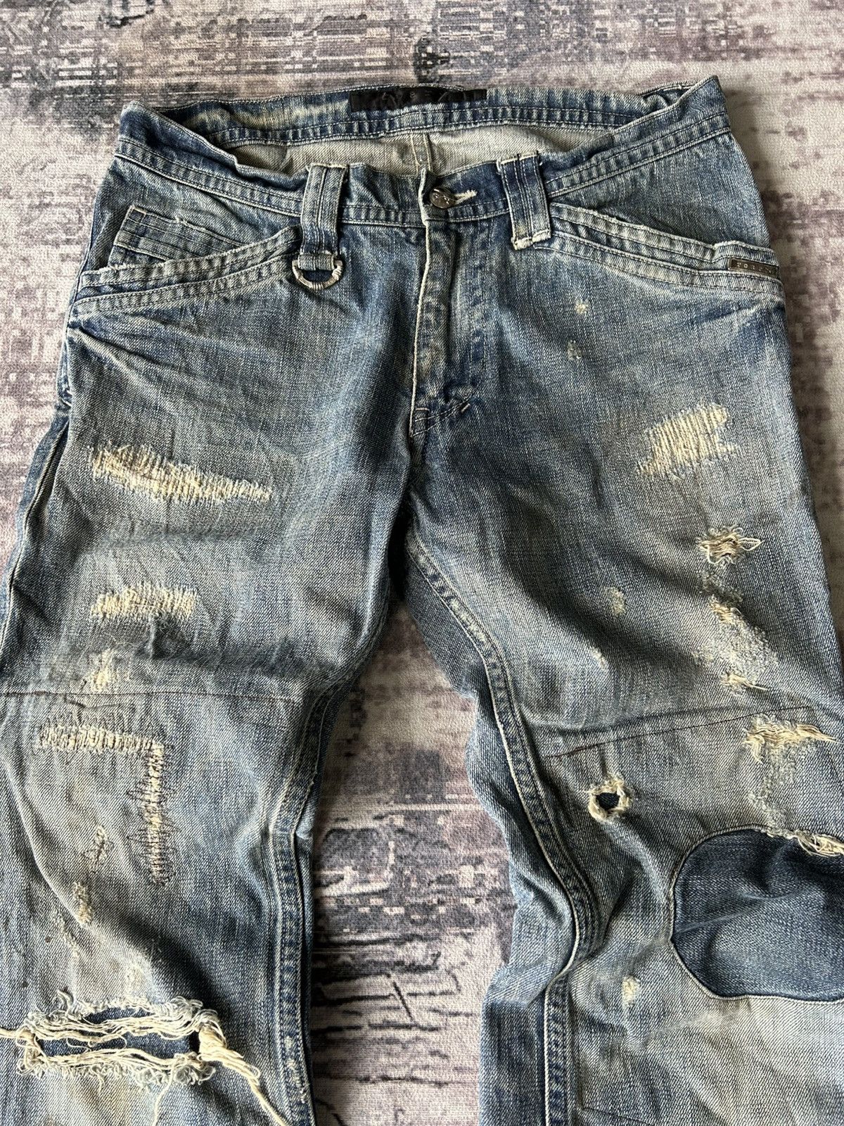 If Six Was Nine Roar Double Guns Distressed Jeans Size US 31 - 5 Thumbnail