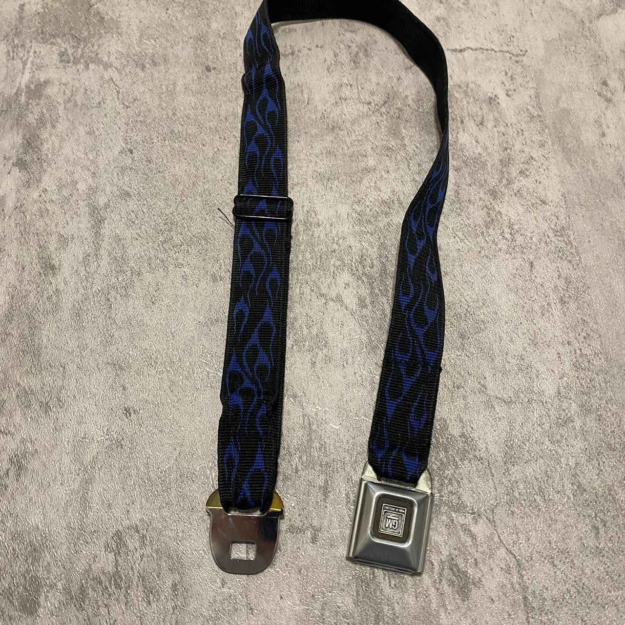 Other Black and blue flame seat belt strap rock rap hip hop Size US M / EU 48-50 / 2 - 1 Thumbnail