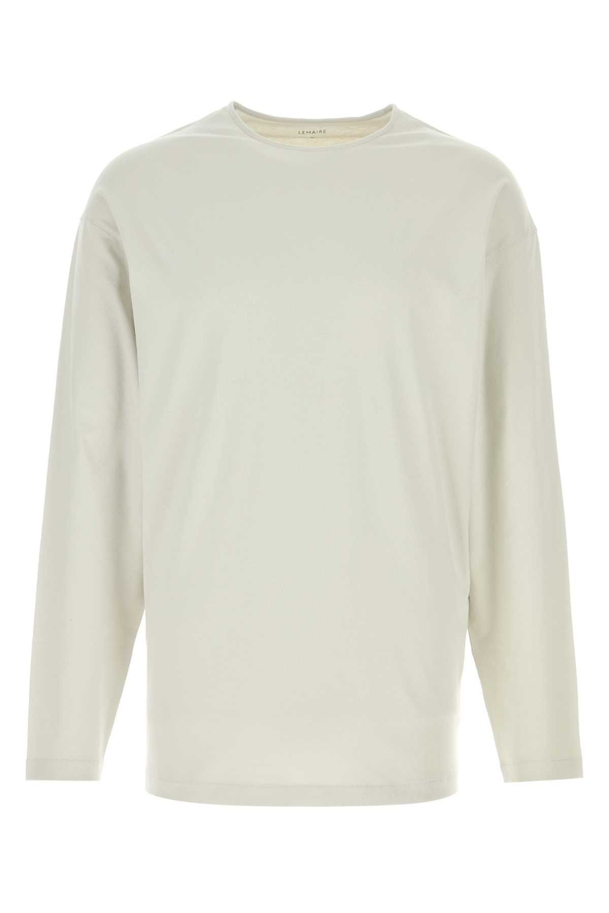 Lemaire Chalk Cotton T-Shirt Size US S / EU 44-46 / 1 - 1 Thumbnail