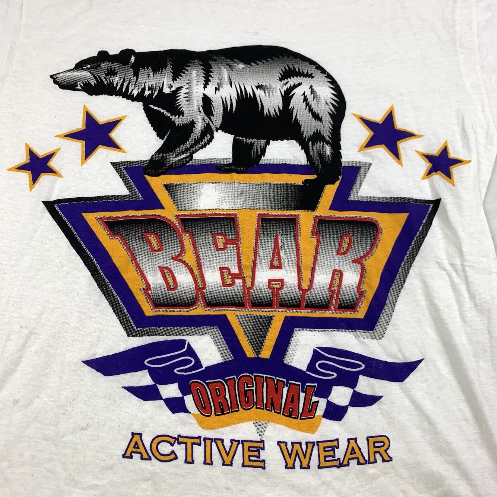 Vintage Vintage American 90s Bear Active Wear Shirt Men's T-Shirt Size M Crew Neck Short Sleeve White Size US M / EU 48-50 / 2 - 2 Thumbnail