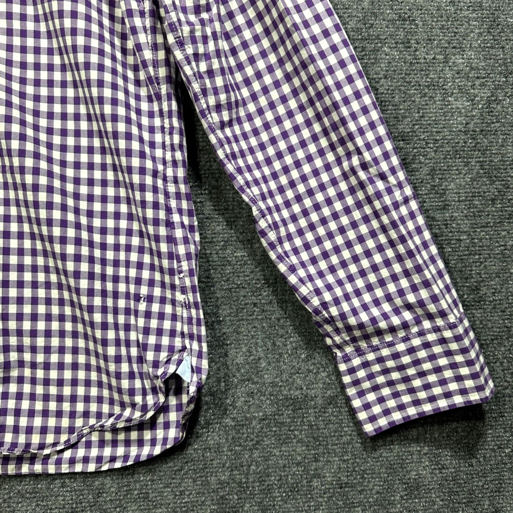 J.Crew J.CREW Shirt Mens L Slim Fit Button-Down Purple Gingham Check Cotton Pocket Button-Up Size US L / EU 52-54 / 3 - 4 Thumbnail