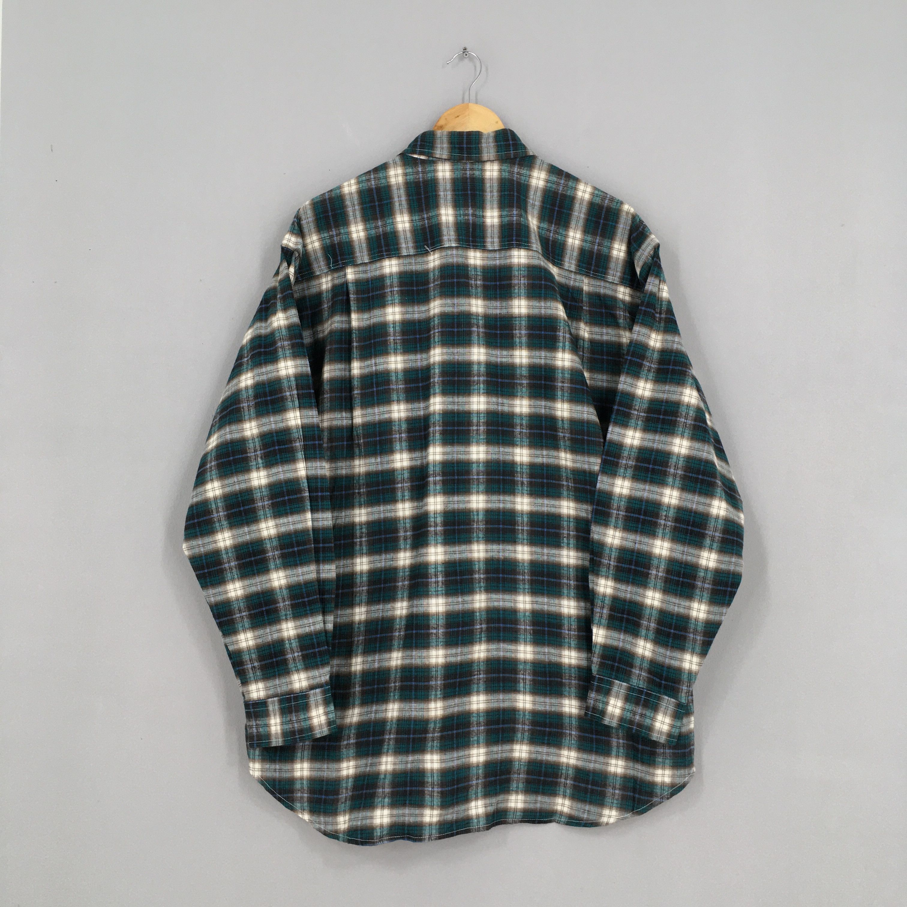 Flannel × Vintage Vintage 1980s Plaid Tartan Checkered Flannel Shirt Large Size US L / EU 52-54 / 3 - 8 Thumbnail