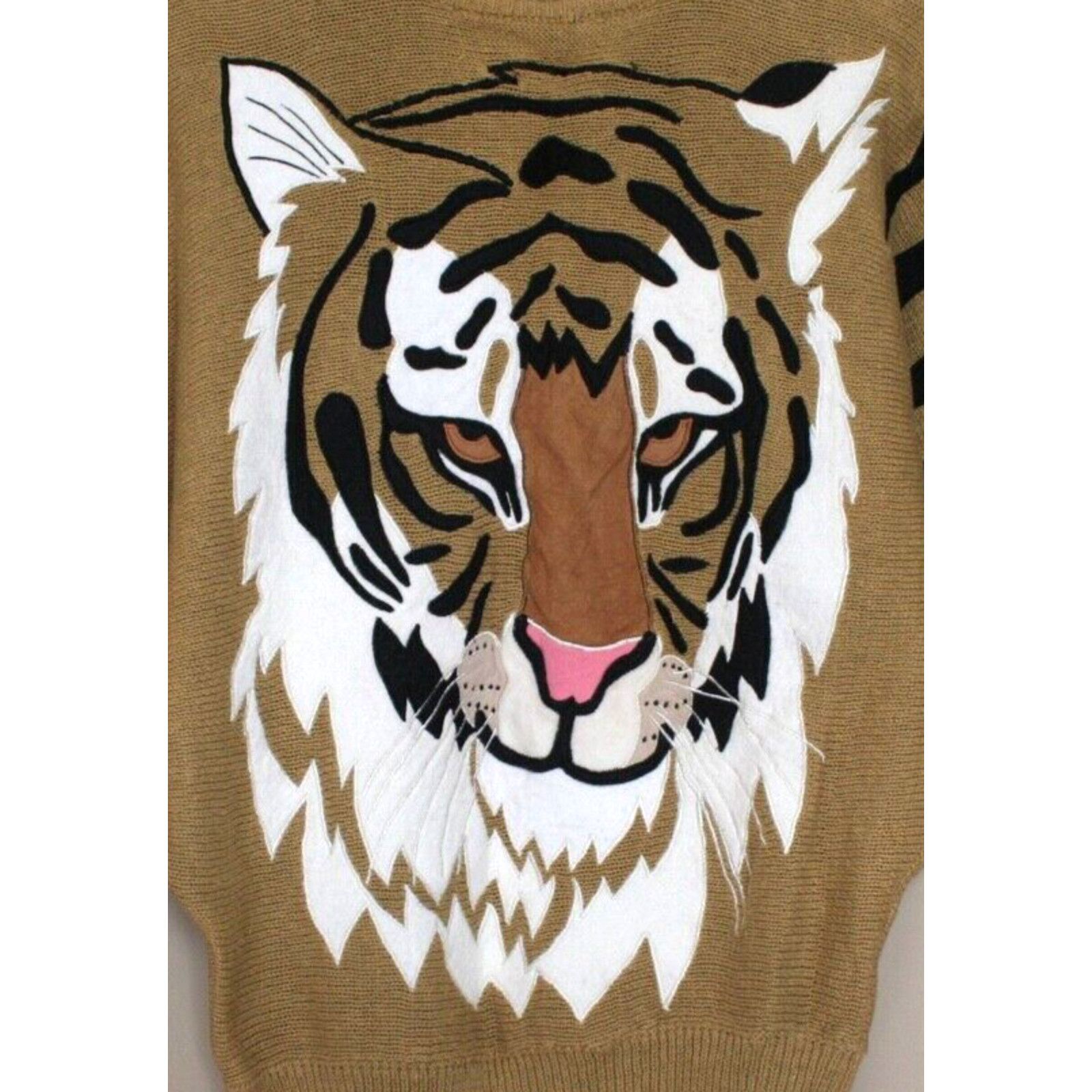 Vintage Vintage Bonnie Boerer Sweater Tan Tiger Medium M 80s 90s Size M / US 6-8 / IT 42-44 - 4 Thumbnail