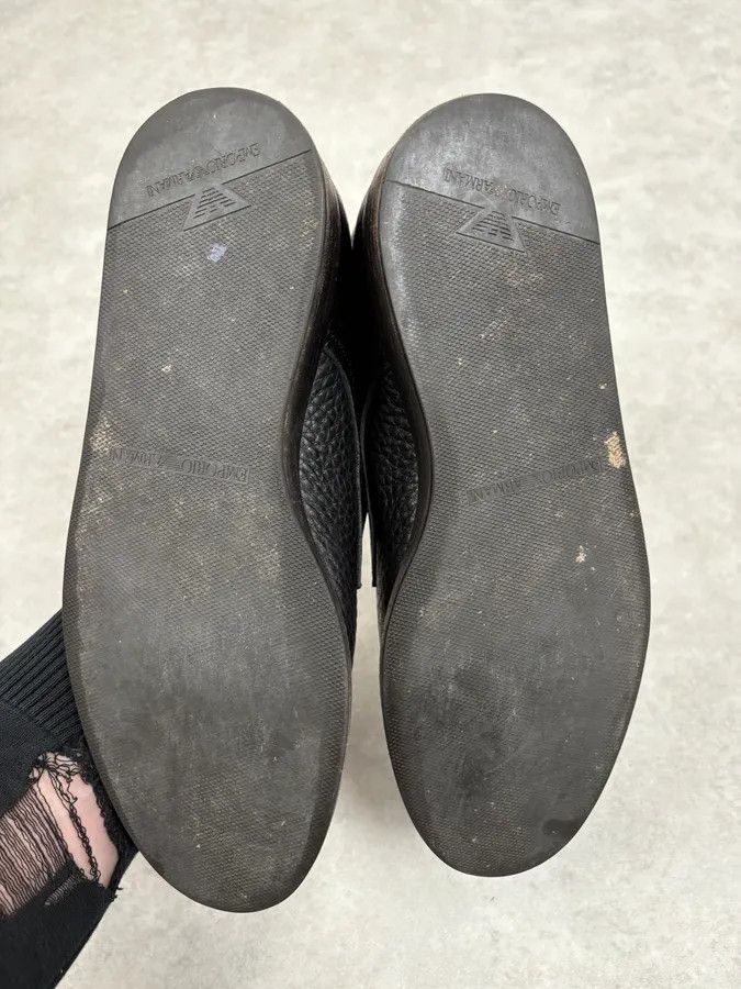 Emporio Armani 2010s Emporio Armani Black Buckle Leather Grained Boots Size US 6 / EU 39 - 8 Thumbnail