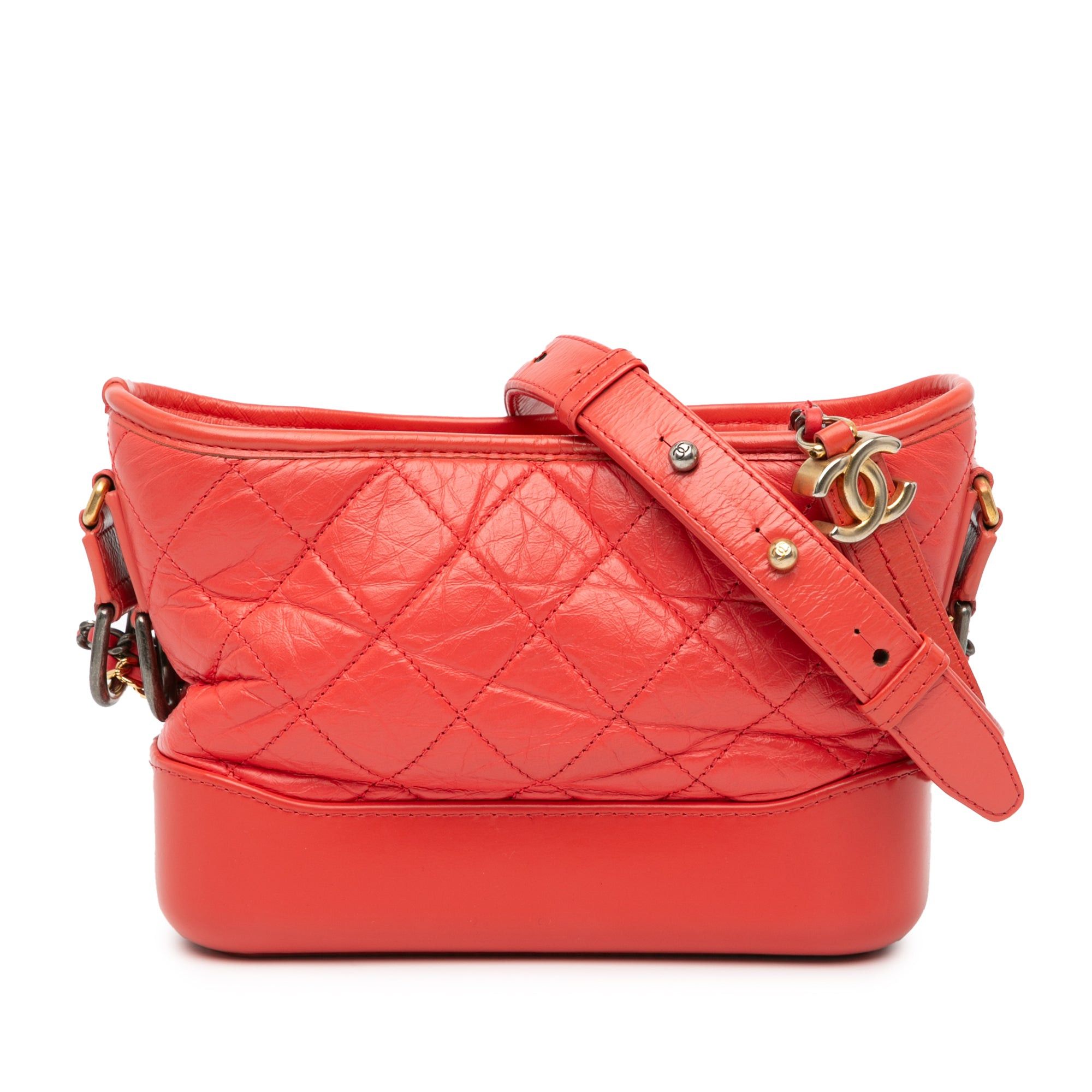 Chanel Chanel Small Aged Calfskin Gabrielle Crossbody Red Size ONE SIZE - 1 Thumbnail
