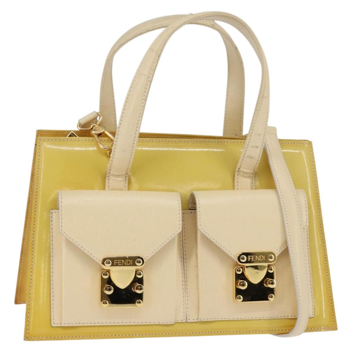Fendi FENDI Hand Bag Patent Leather Yellow Gold Size ONE SIZE - 1 Thumbnail