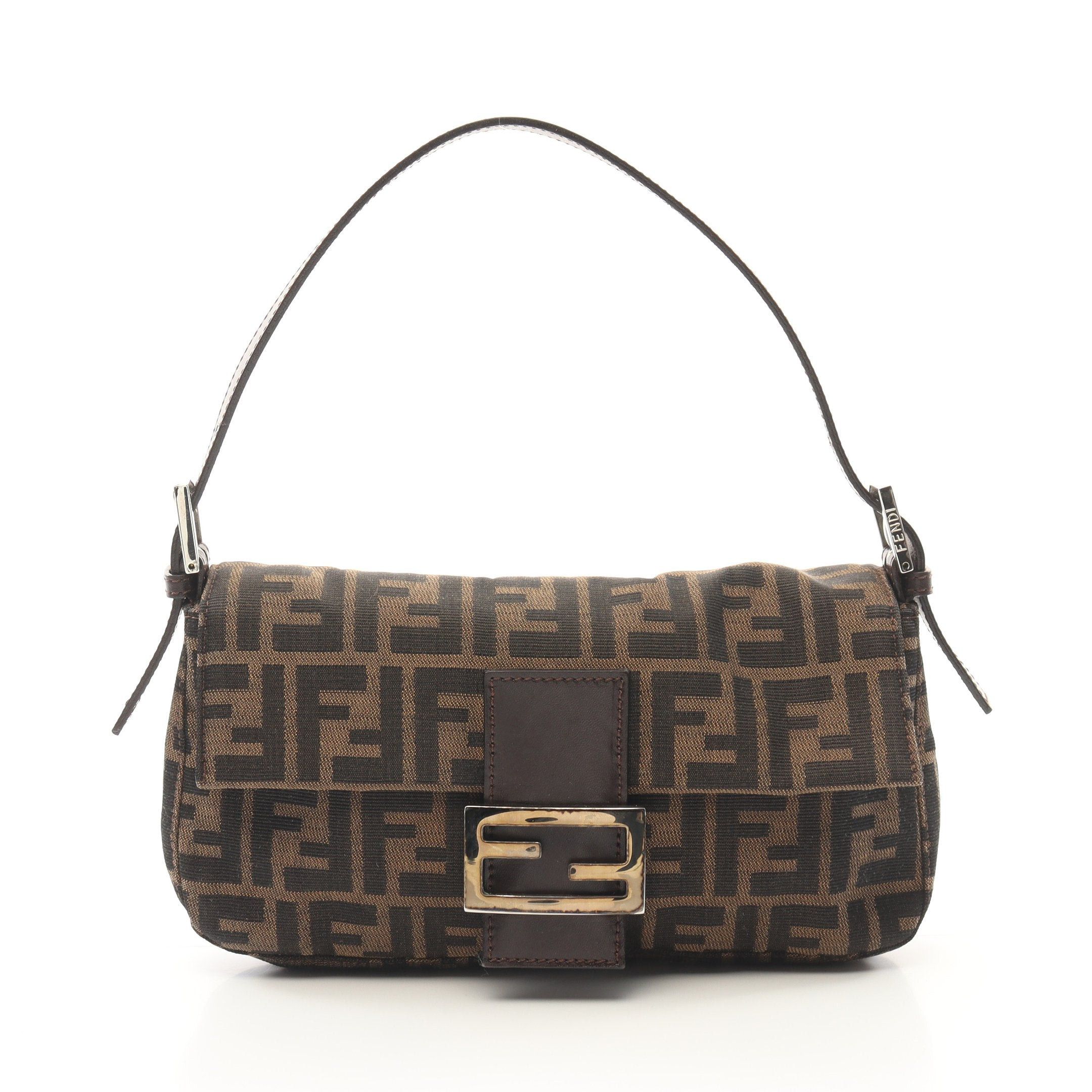 Fendi Fendi Mamma Bucket Handbag Canvas Leather Brown Dark Size ONE SIZE - 1 Thumbnail