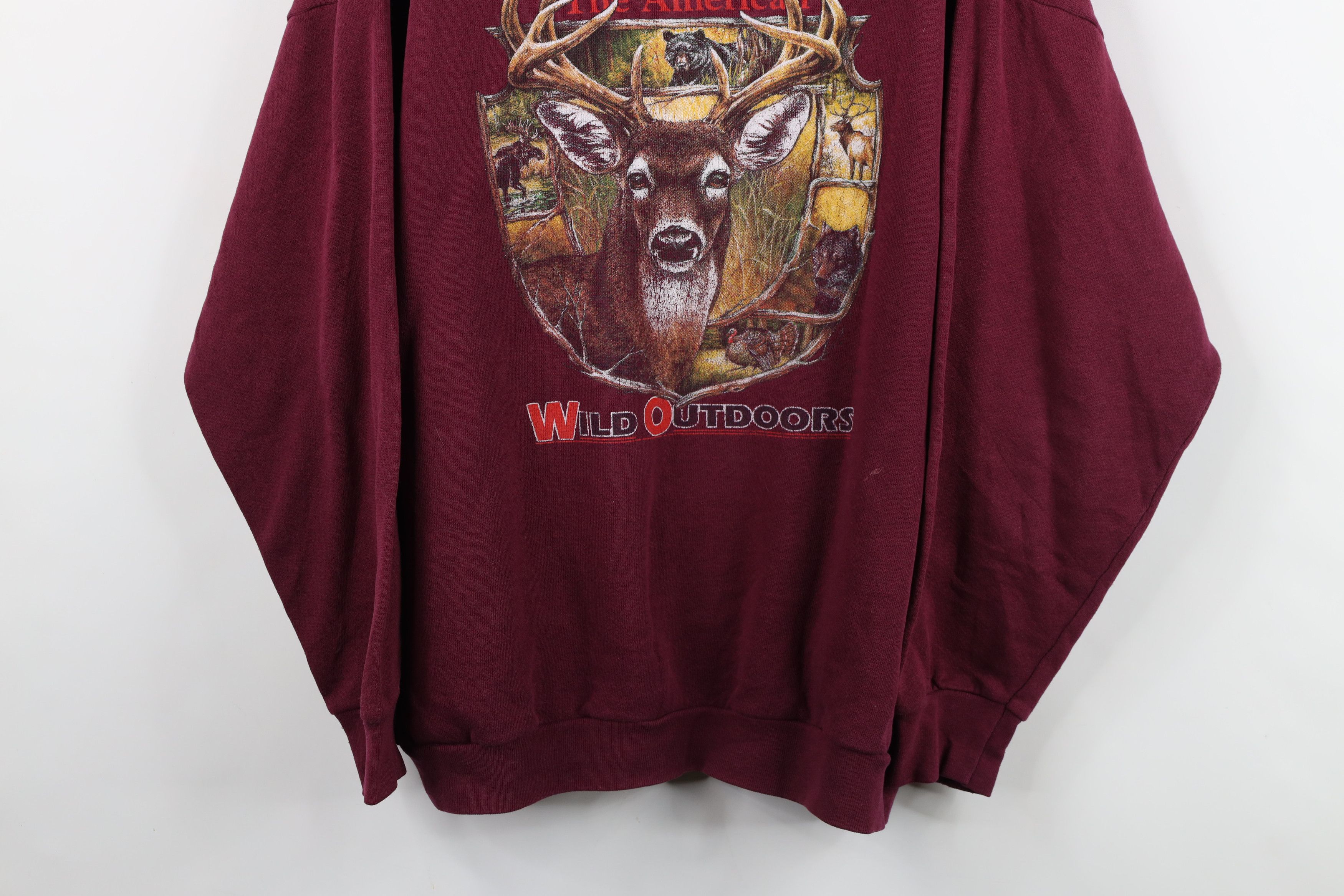 Vintage Vintage 90s Streetwear Outdoors Deer Sweatshirt USA Red Size US XXL / EU 58 / 5 - 3 Thumbnail