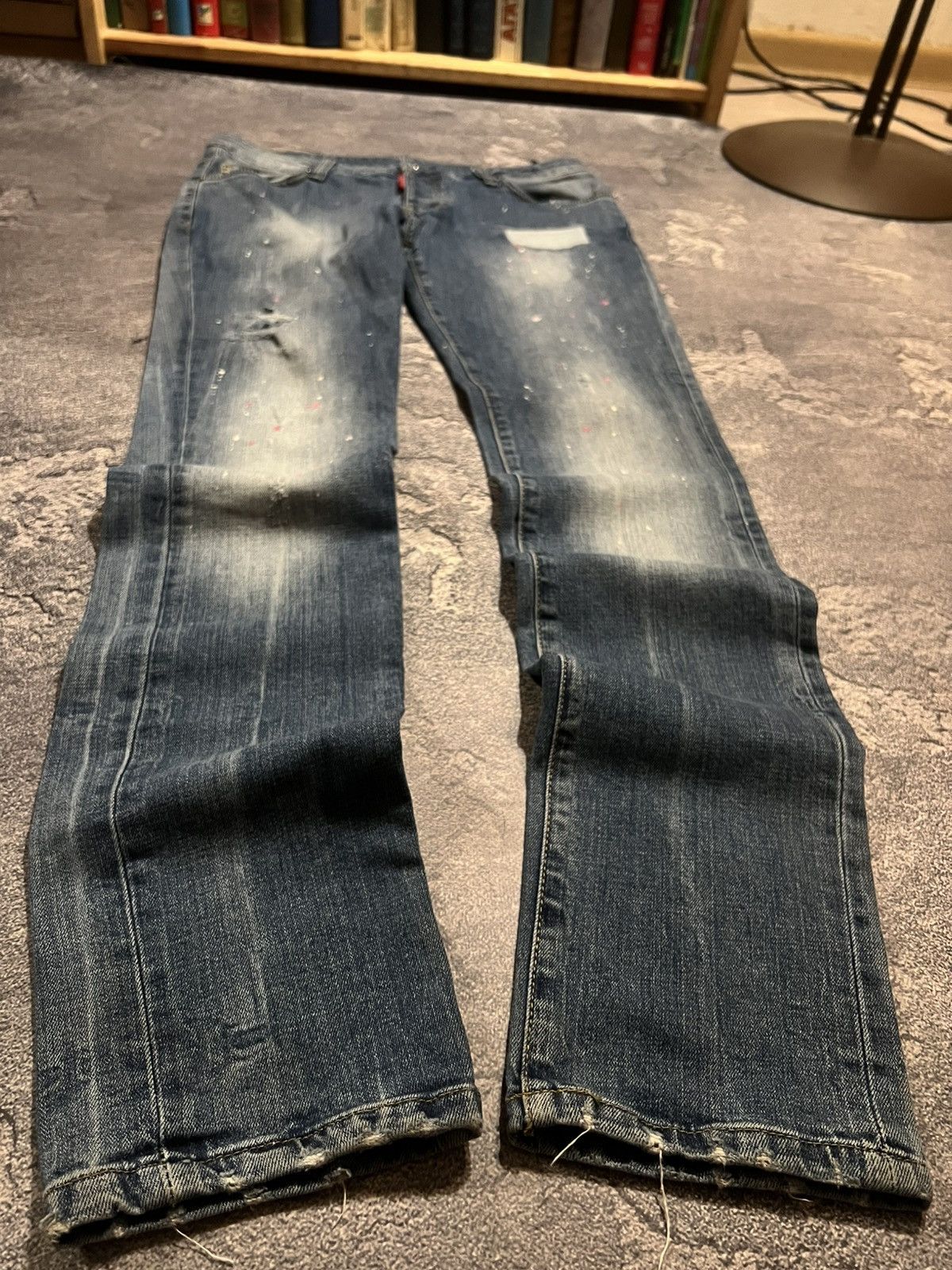 Japanese Brand Y2K Slim Jeans Swag In Paint / Archive Number Nine Style Size US 32 / EU 48 - 1 Thumbnail