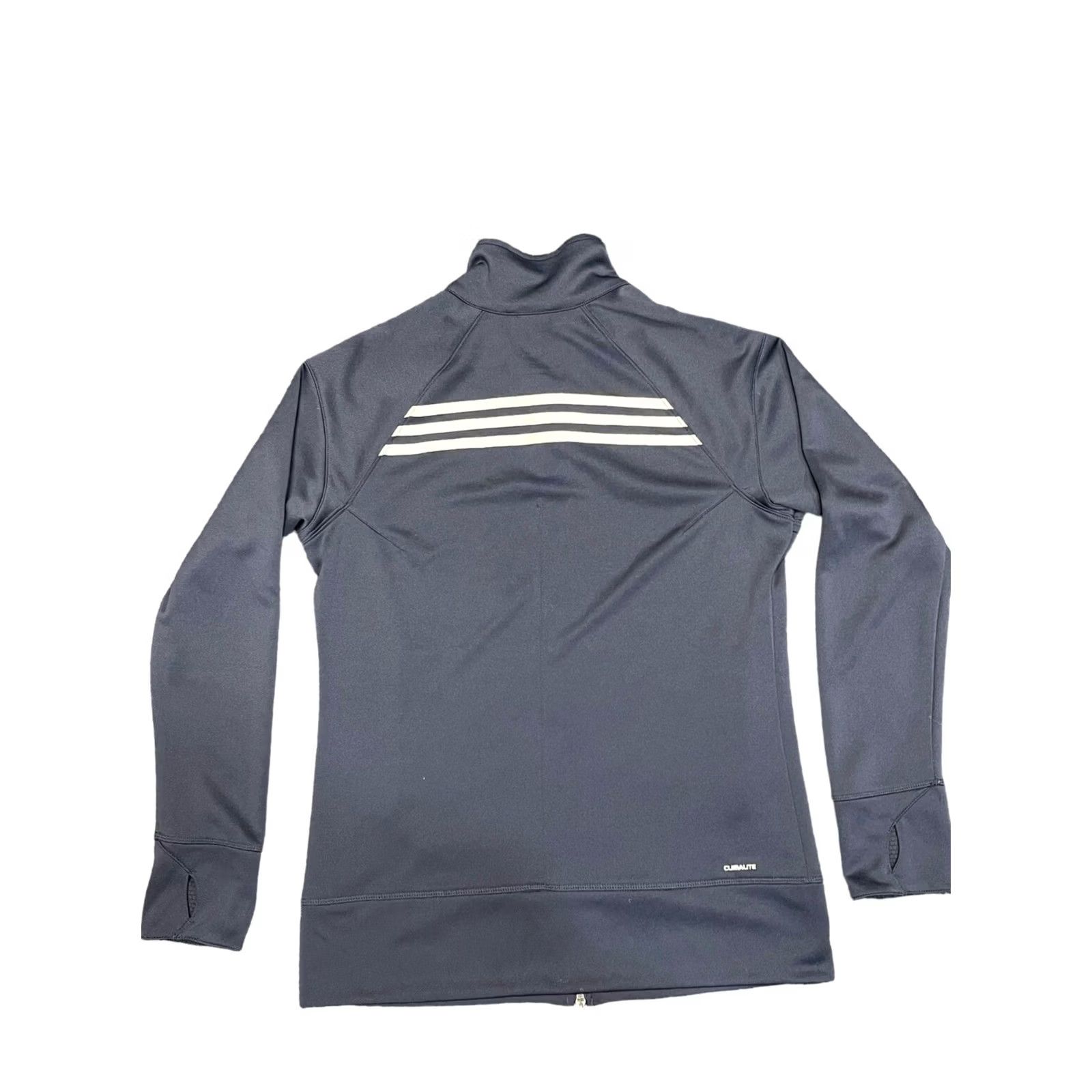 Adidas Adidas Women’s Jacket L Blue Climalite Full Zip Striped Pockets Casual Baseball Style Size L / US 10 / IT 46 - 4 Thumbnail