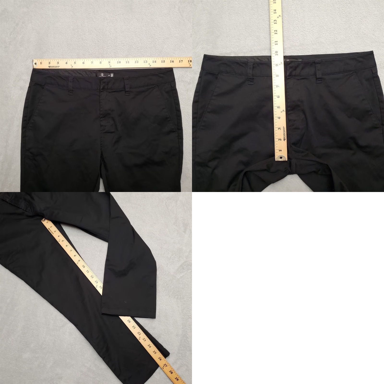 Volcom Volcom Pants Women 28x26 Black Flat Front Chino Cotton Performance Blend Outdoor Regular Pockets Zip Machine Washable Womens Size 28" / US 6 / IT 42 - 8 Thumbnail