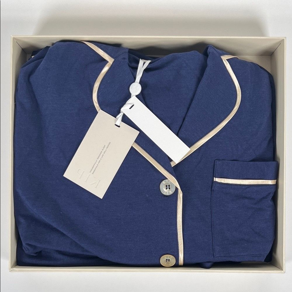 Other KIP Women's Luxe Stretch Cotton Pajama Set in Midnight Blue Size XS / US 0-2 / IT 36-38 - 5 Thumbnail