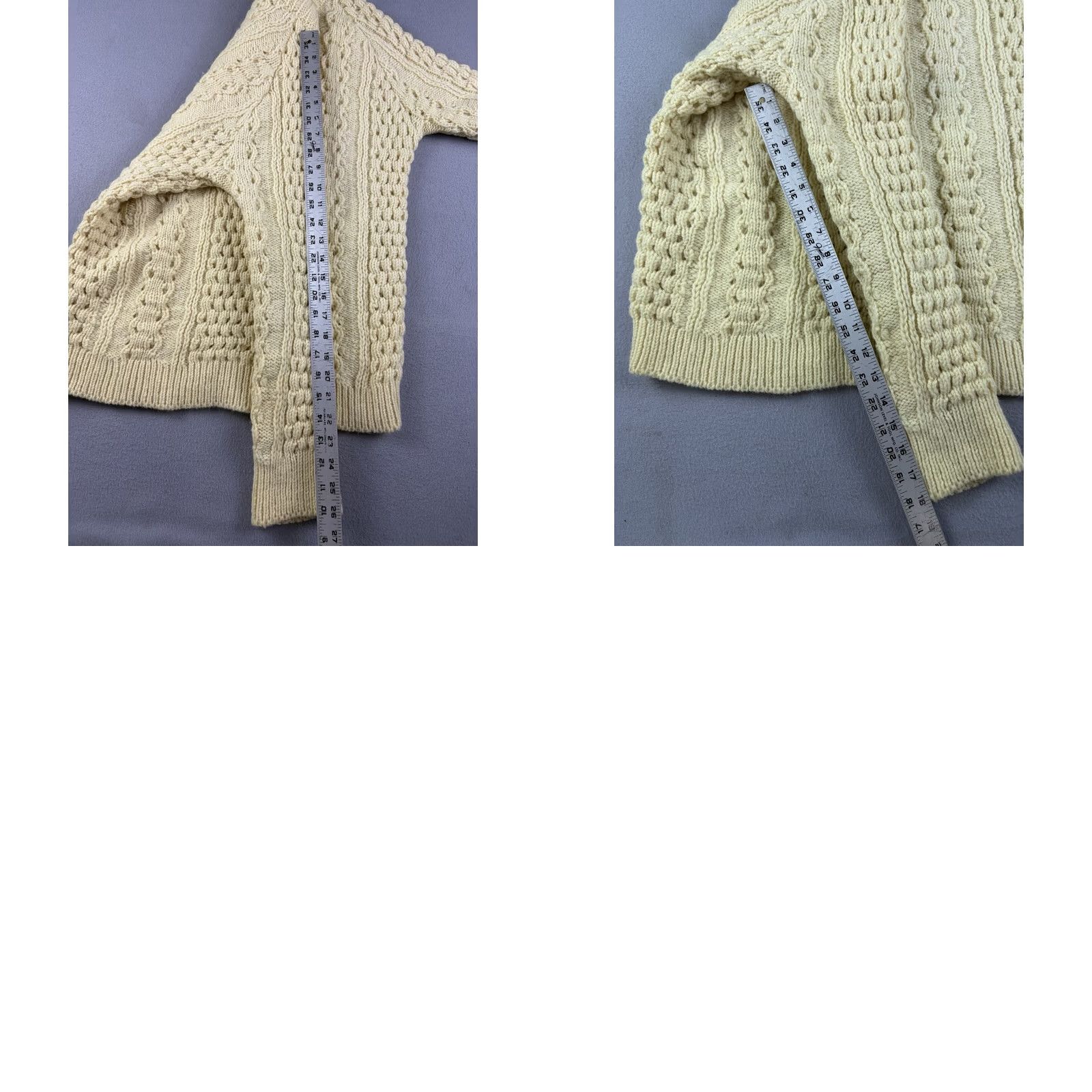 Vintage VINTAGE John Malloy Sweater Wool Cream Chunky Cable Knit Pullover Turtleneck Women M Regular Sleeves Long Hand Wash or Dry Clean Size M / US 6-8 / IT 42-44 - 8 Thumbnail