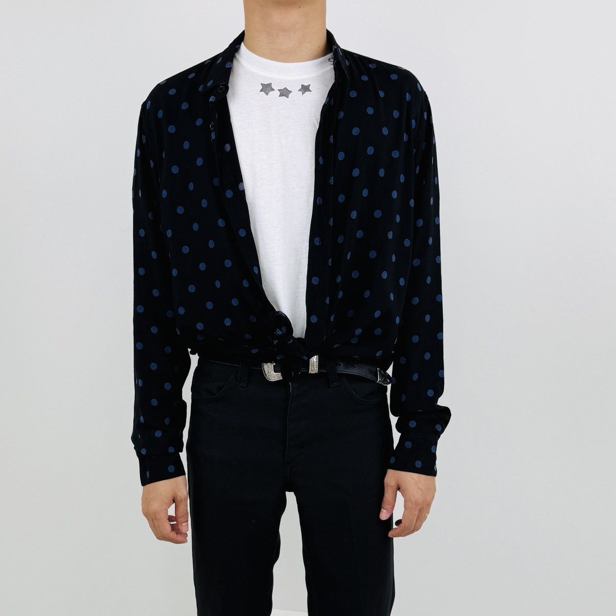 Saint Laurent Surf Sound Polkadot Button Up Shirt