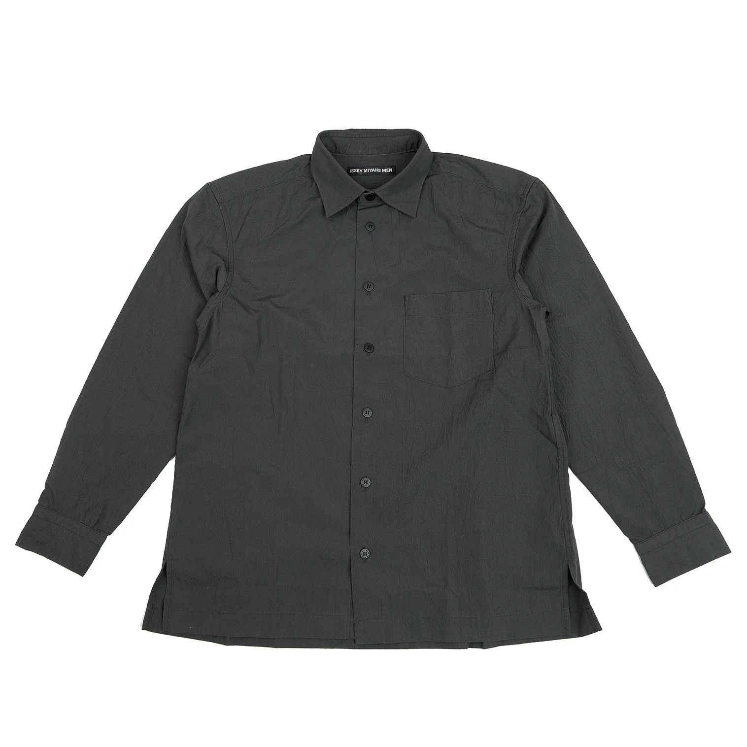 Issey Miyake Poly Cotton Wrinkle-Processed Shirt in Charcoal Size US S / EU 44-46 / 1 - 1 Thumbnail