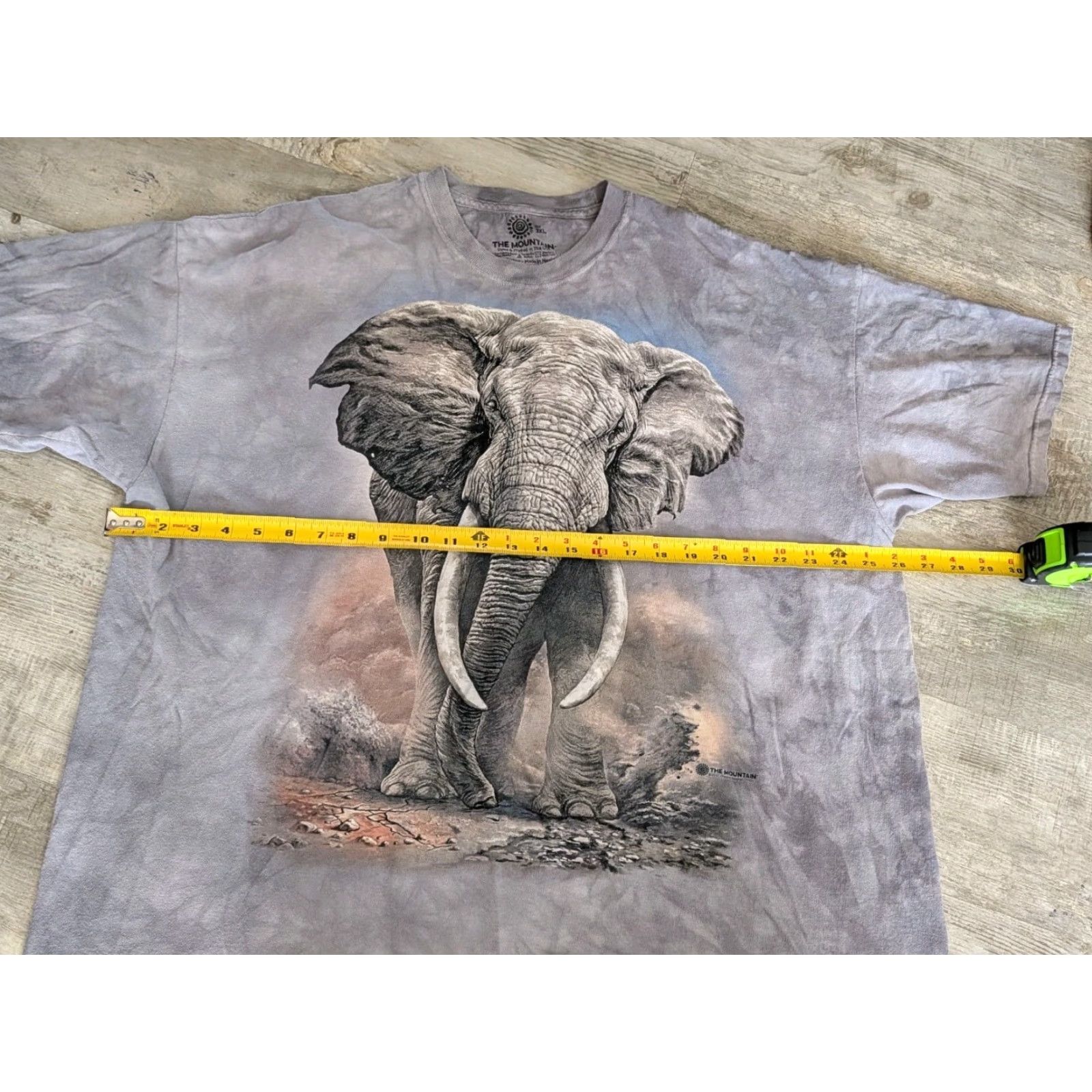 The Mountain The Mountain Shirt African Elephant Graphic Tie Dye Cotton Crew Neck Short Sleeve 3XL Gray Mens Size US XXL / EU 58 / 5 - 7 Thumbnail