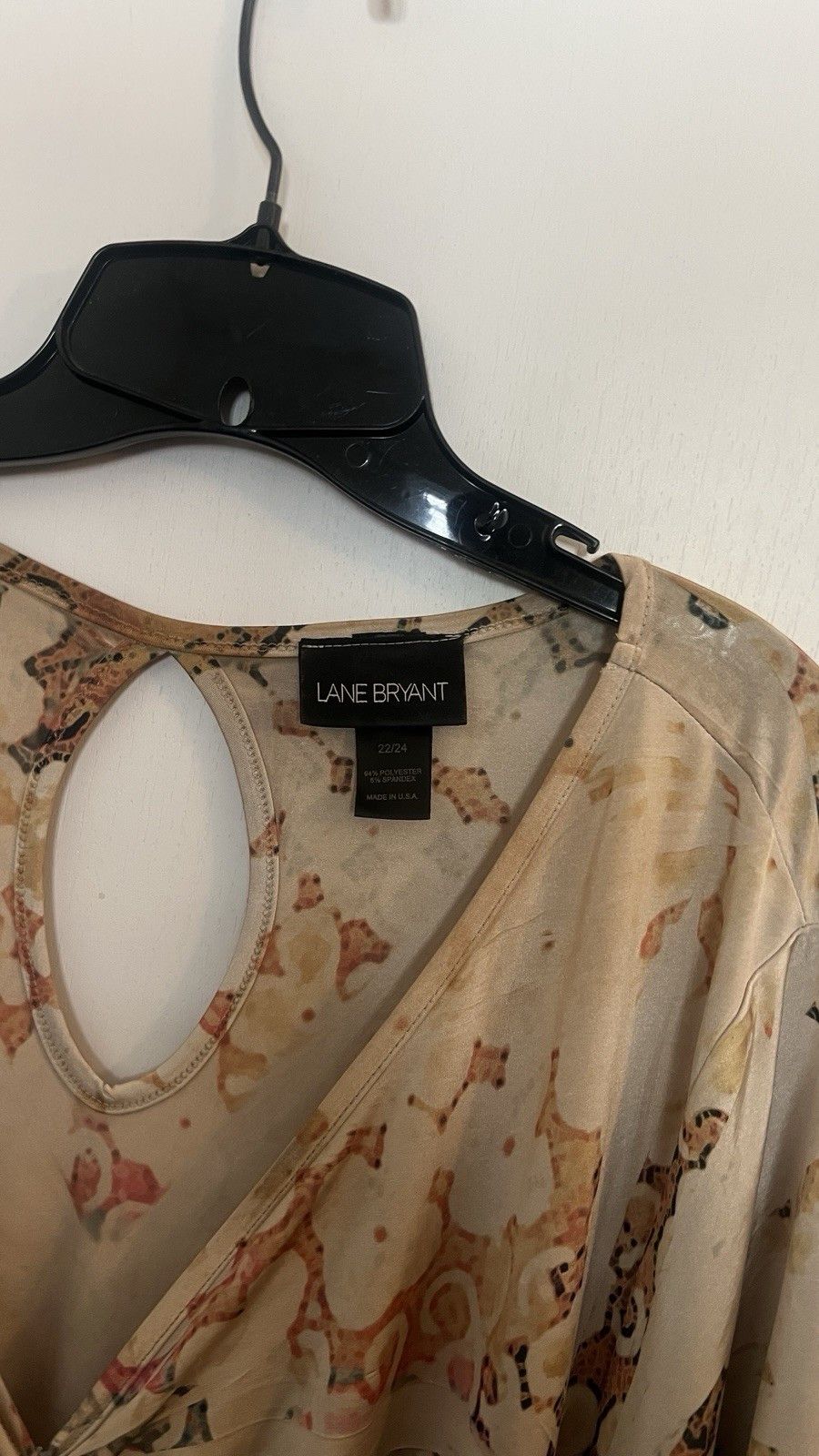Other Beige Multicolor Floral Ruched Keyhole Blouse Size 3XL / US 20-22 - 2 Thumbnail