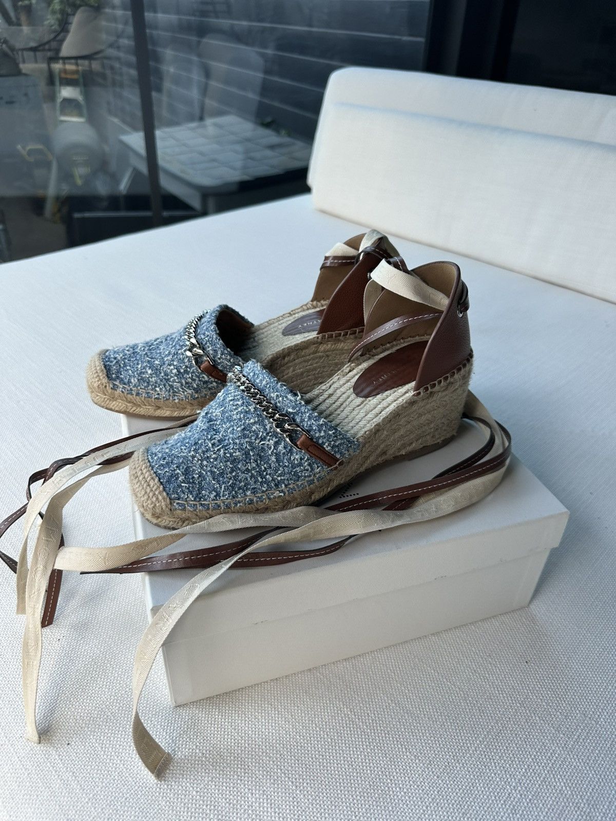 Stella McCartney STELLA MCCARTNEY Gaia denim bouclé espadrilles Size US 9 / IT 39 - 1 Thumbnail