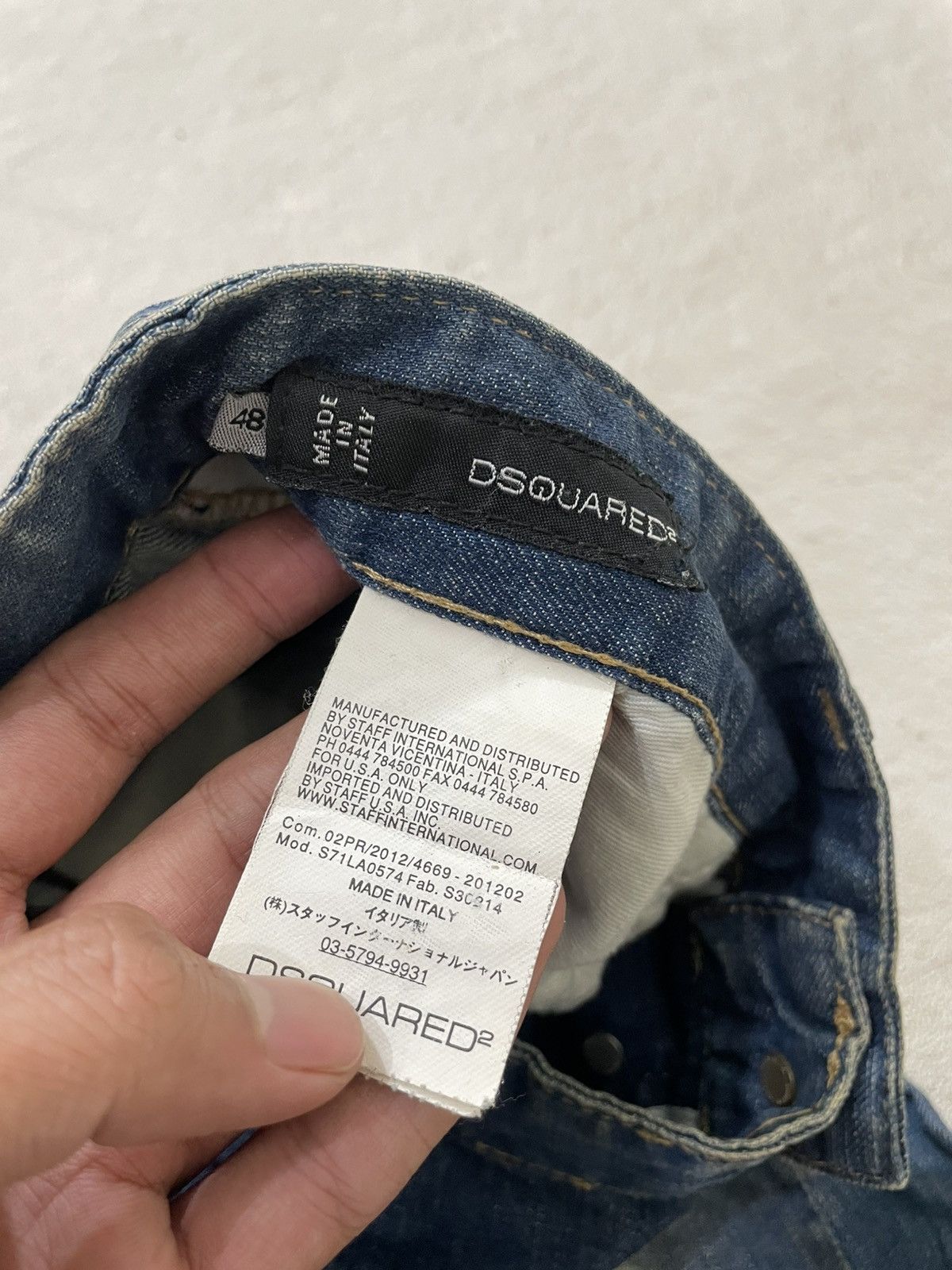 Japanese Brand 2000s Dsquared Patchwork Denim Ripped Mudwash Jeans Y2K Size US 33 - 7 Thumbnail