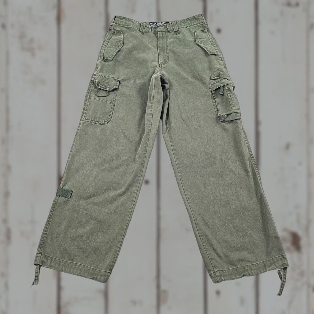 VINTAGE Old Navy Cargo Pants Mens 32 Green Utility Hiking Casual Y2K