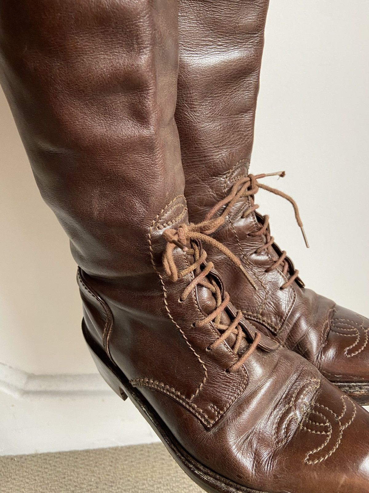 Chanel Chanel Leather Riding Boots Size US 7 / IT 37 - 19 Thumbnail