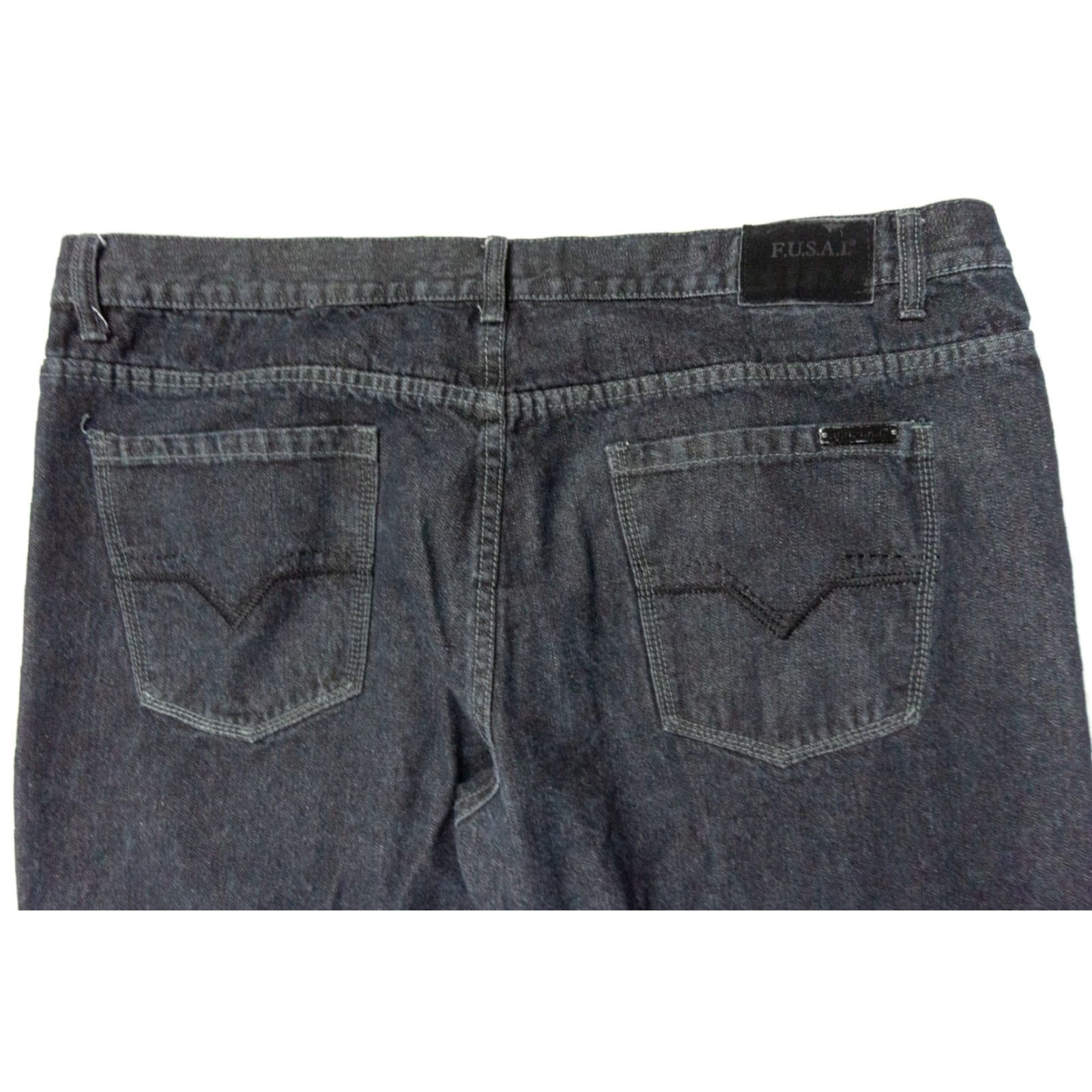 Denime VINTAGE FUSAI Jeans Men 5-Pocket Denim Pants 44x33 Black Wide-Leg Y2K Mens 44x33 Size US 44 / EU 60 - 5 Thumbnail