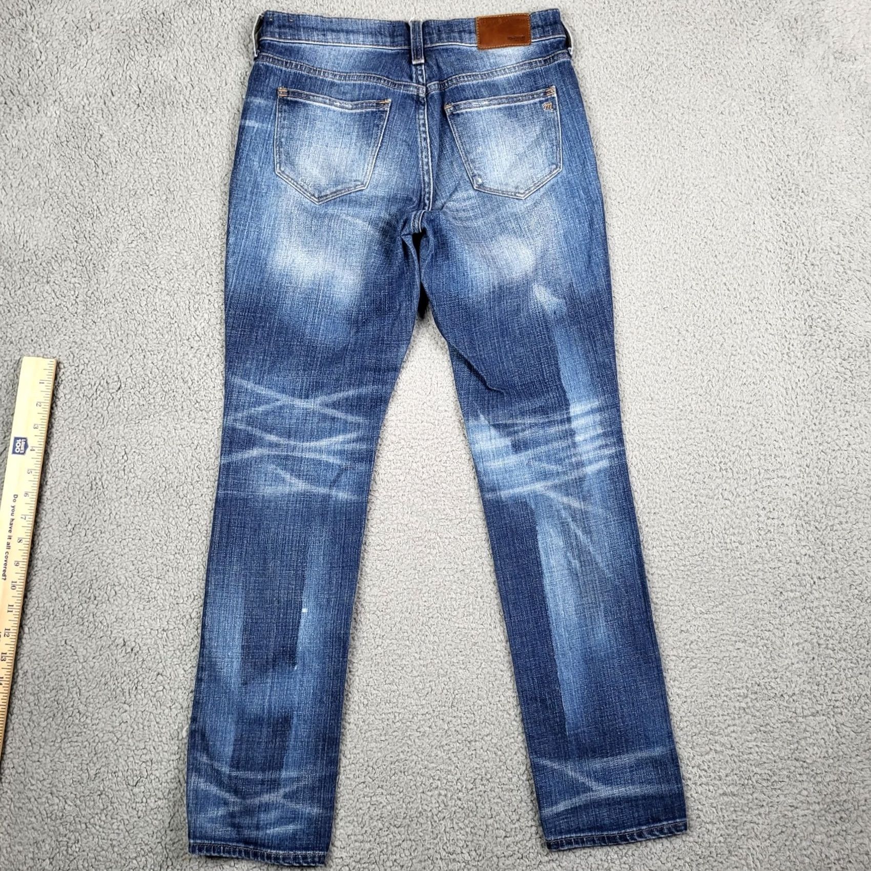 Madewell Madewell Jeans Women's Size 24 Distressed Denim Blue Regular Rise Button Front Medium Wash Solid Pattern - Womens Size 42" / US 20 - 3 Thumbnail