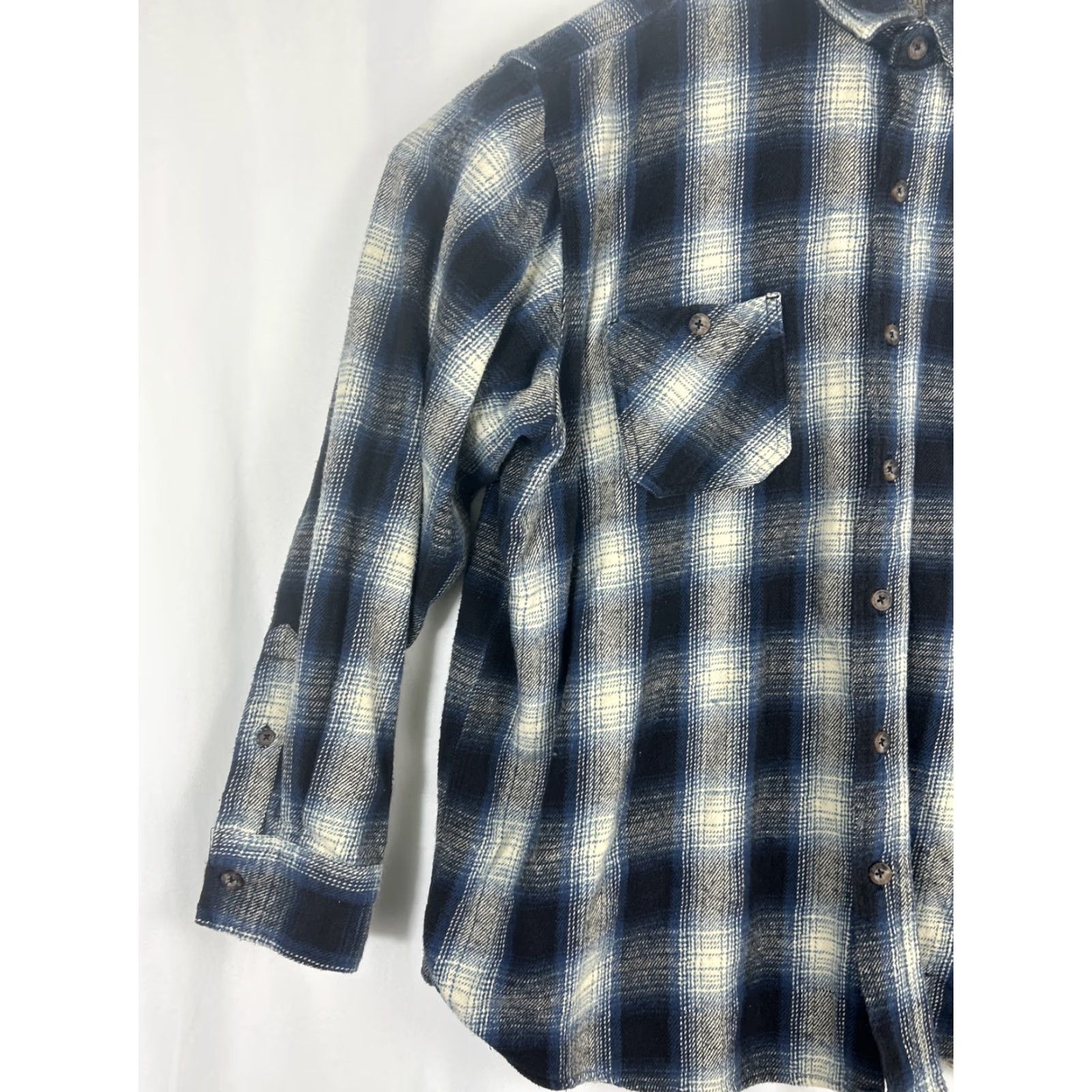 Vintage CE Schmidt Mens XXL Button-Down Shirt Blue Flannel 100% Cotton Long Sleeve Size US XXL / EU 58 / 5 - 2 Thumbnail
