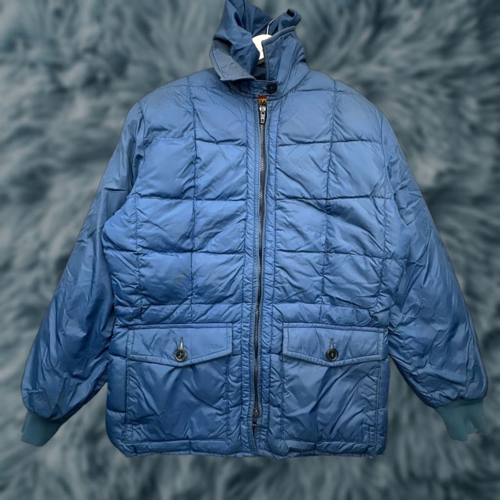 Eddie Bauer VINTAGE Eddie Bauer Down Goose Down Puffer Jacket Womens L Blue Quilted Zip Hooded Long 60s Leisure Size L / US 10 / IT 46 - 1 Thumbnail