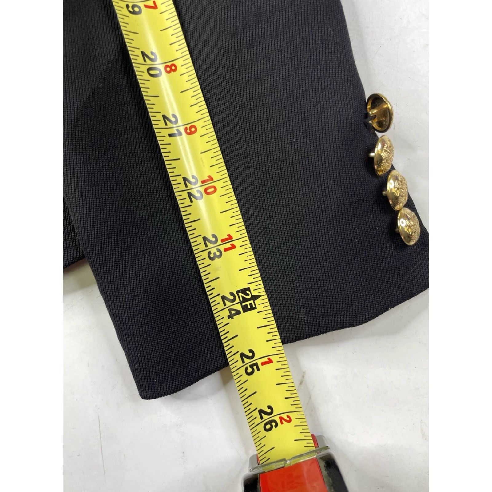 VINTAGE Lauren Ralph Lauren Blazer Womens 8 Black Crested Suit Jacket GOLD / Blazer / 8 / Black / Vintage / Womens
