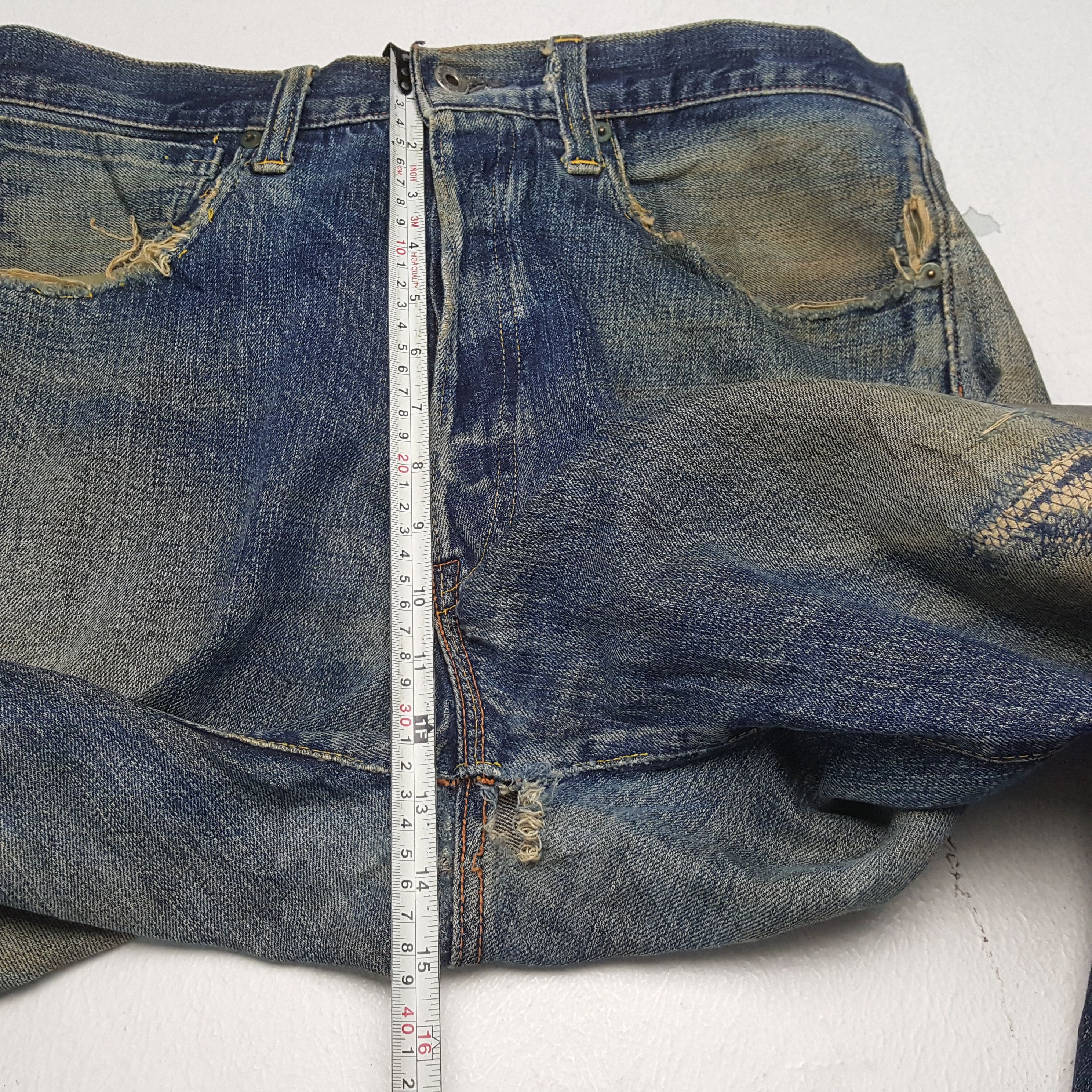 The Real McCoy's × Vintage MC COYS Japanese Streetwear Style Distressed Jeans Size US 35 - 8 Thumbnail