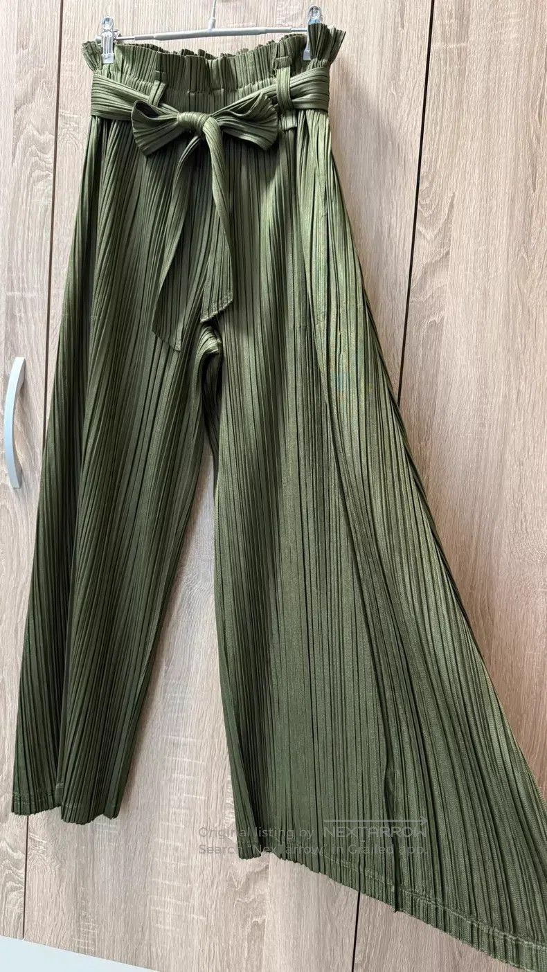 Issey Miyake Issey Miyake size:3 Dark Green Wide-leg Pants Size 31" - 1 Thumbnail